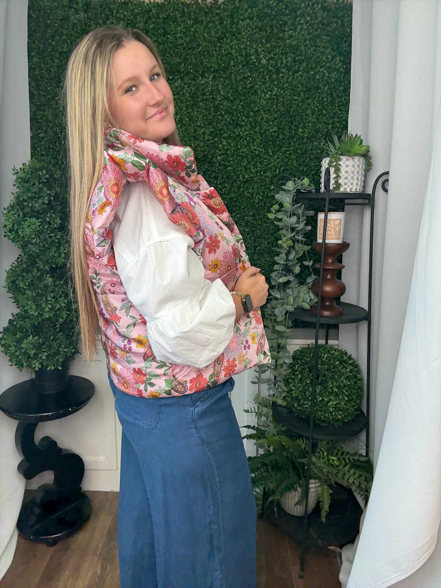 FLORAL PRINT VEST - INDIPINK MULTI FLORAL