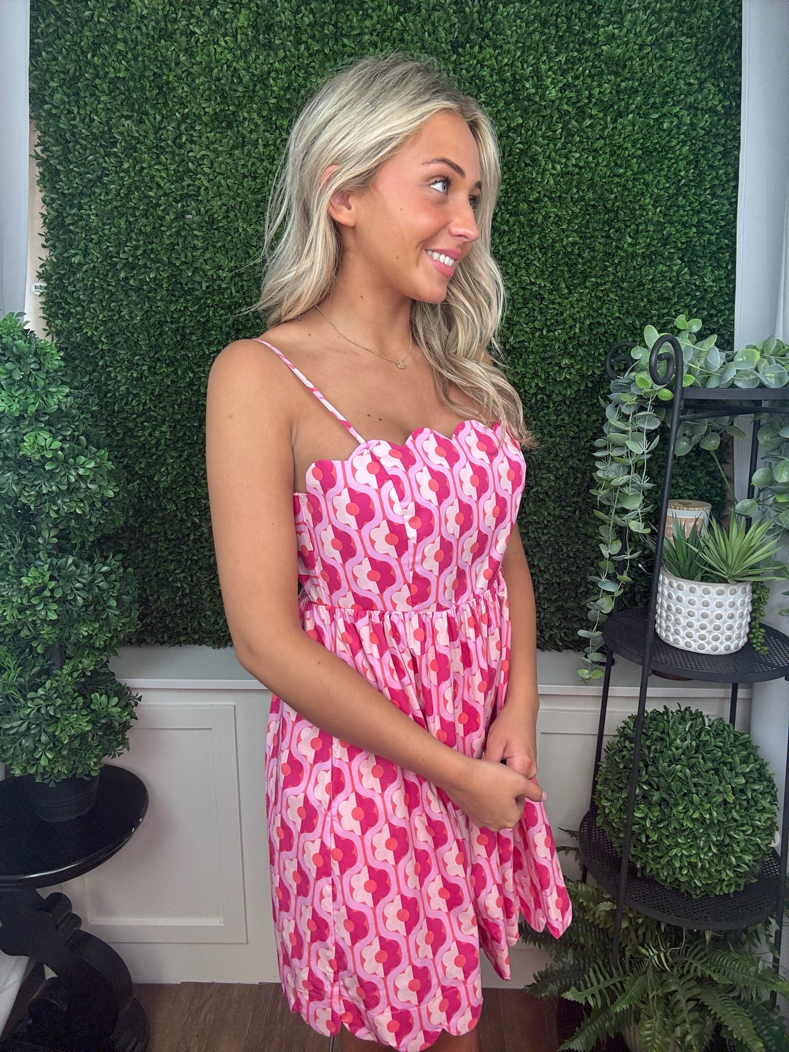 Printed Smocked Mini Dress