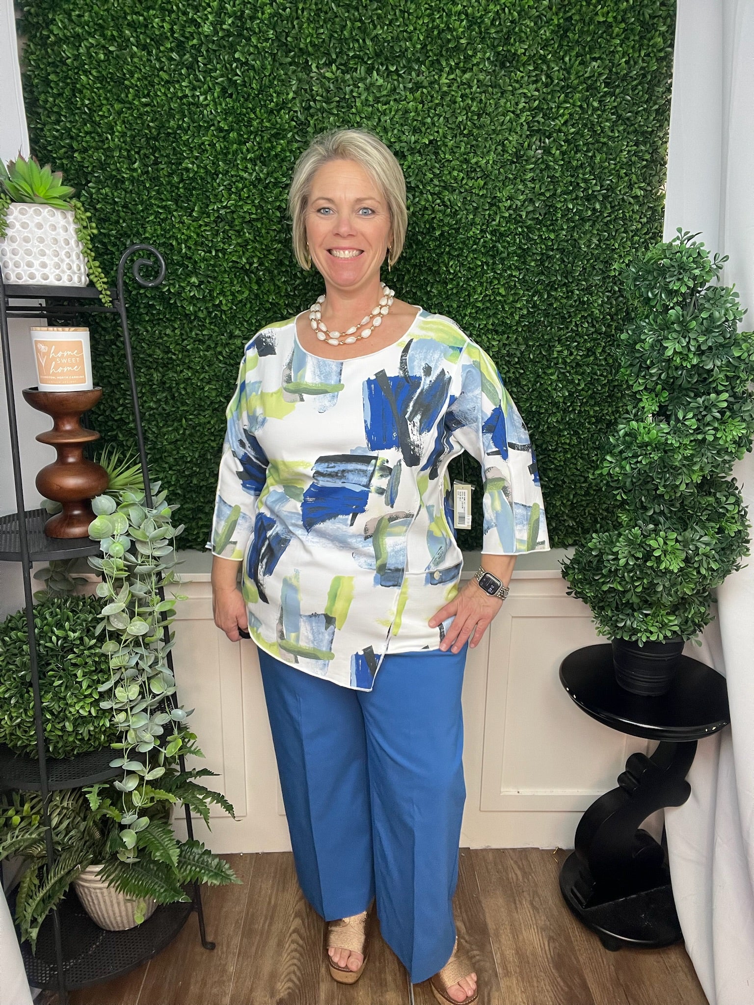 DOLMAN SLEEVE PRINTED TOP - MULTI