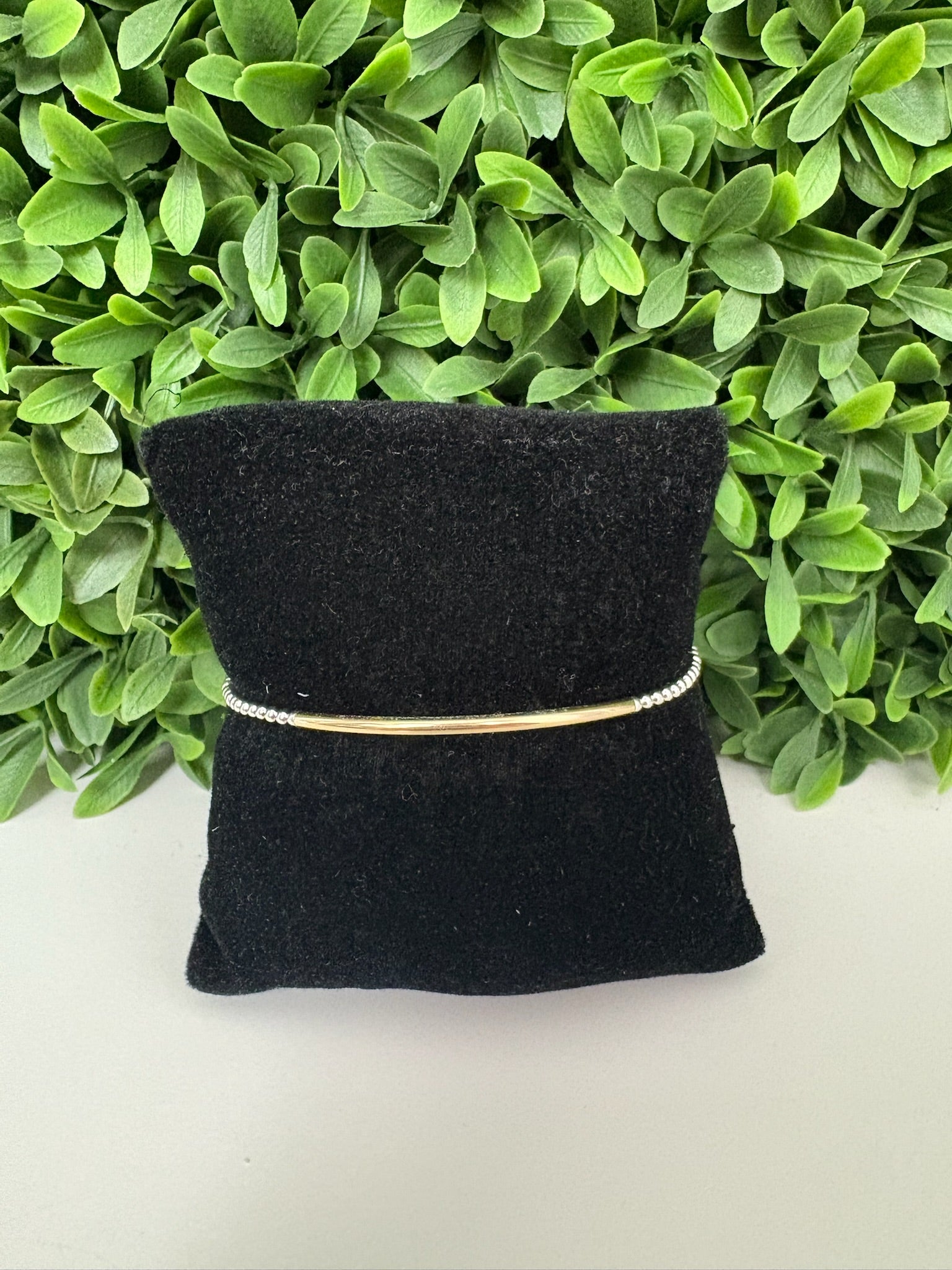 CLASSIC STERLING MIXED METAL 2MM BEAD BRACELET - BLISS BAR GOLD