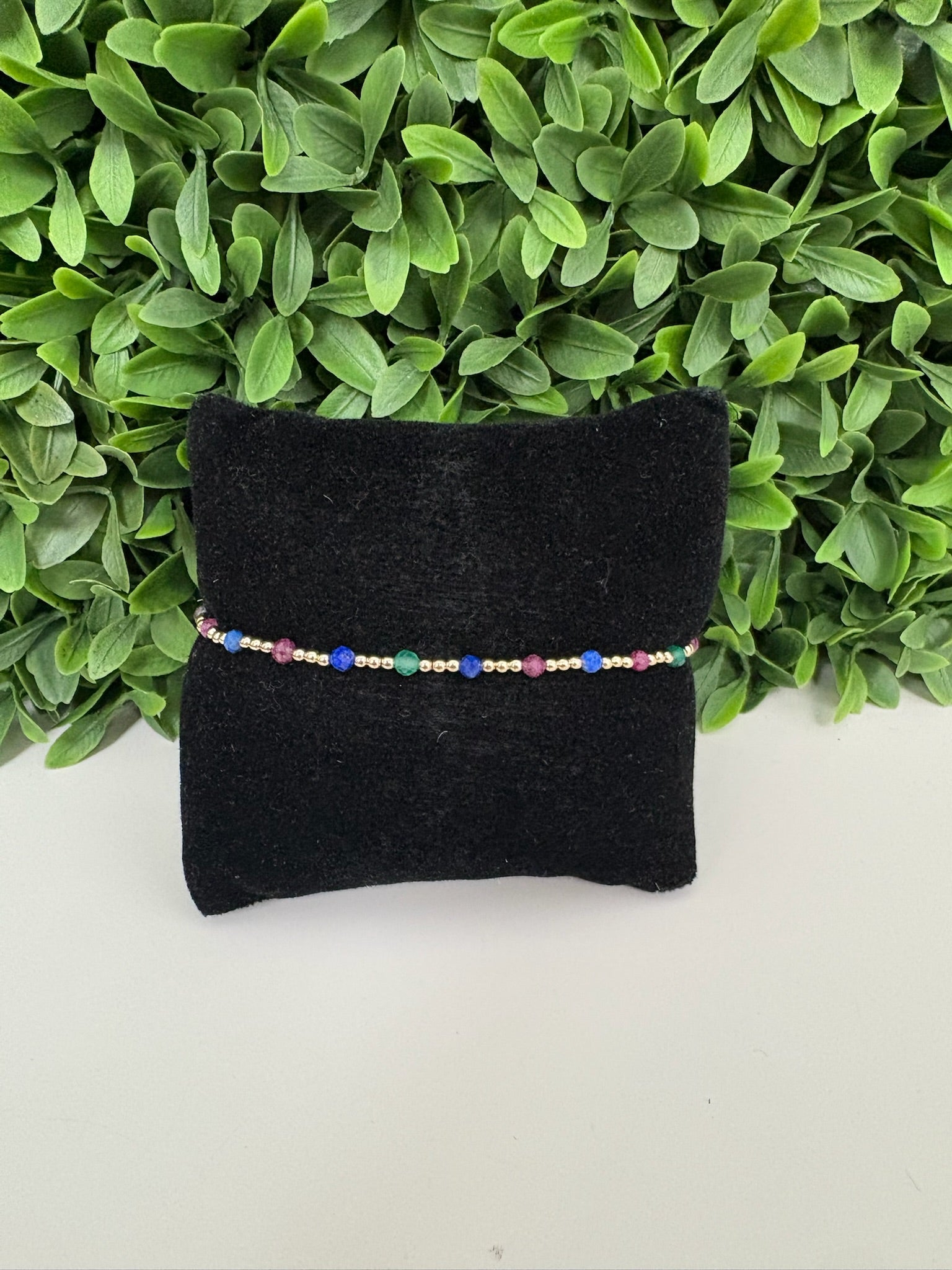 EXTENDS - GEMSTONE GOLD SINCERITY PATTERN 3MM BEAD BRACELET - HOT MESS FW25