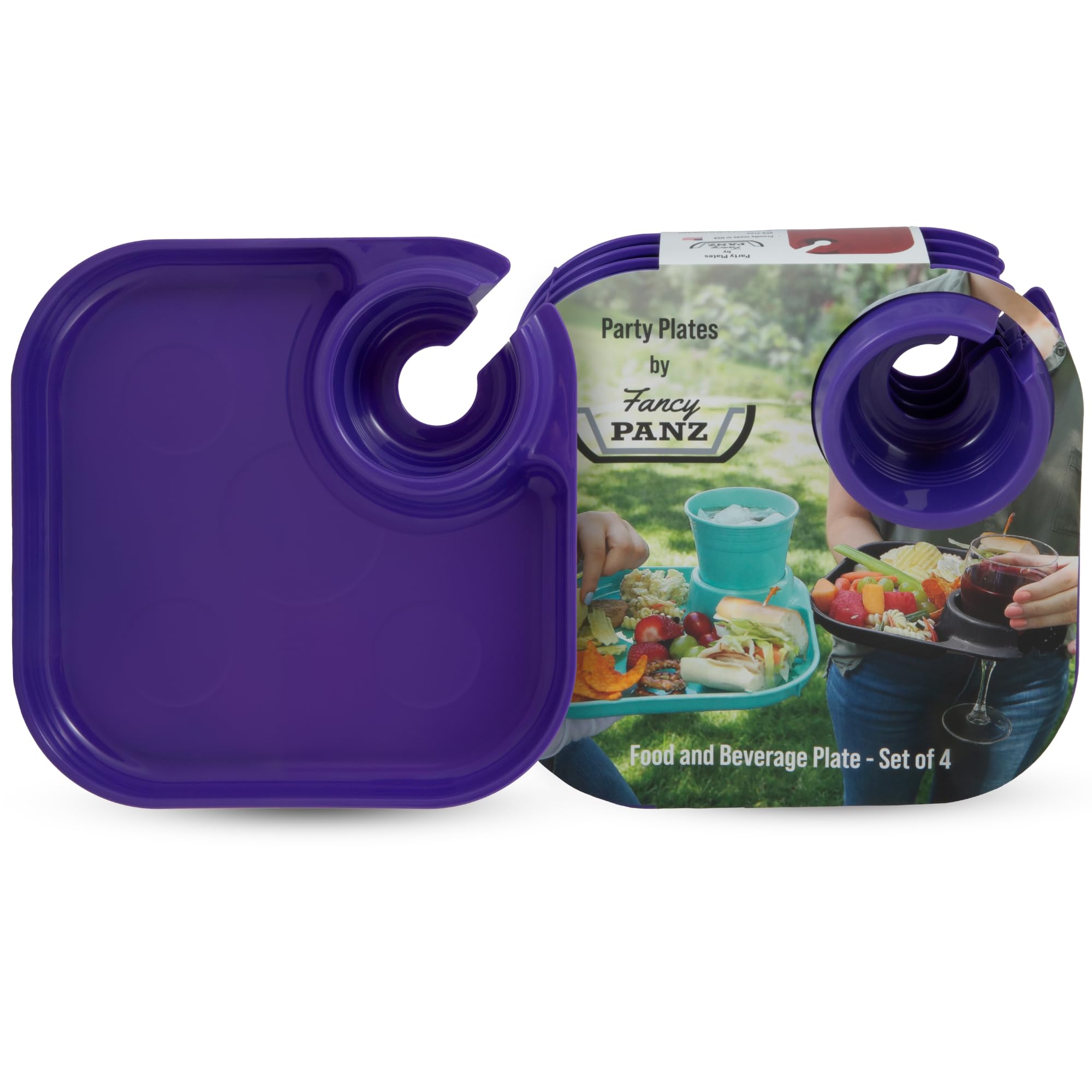 FANCY PLATES - PACK OF 4 - PURPLE