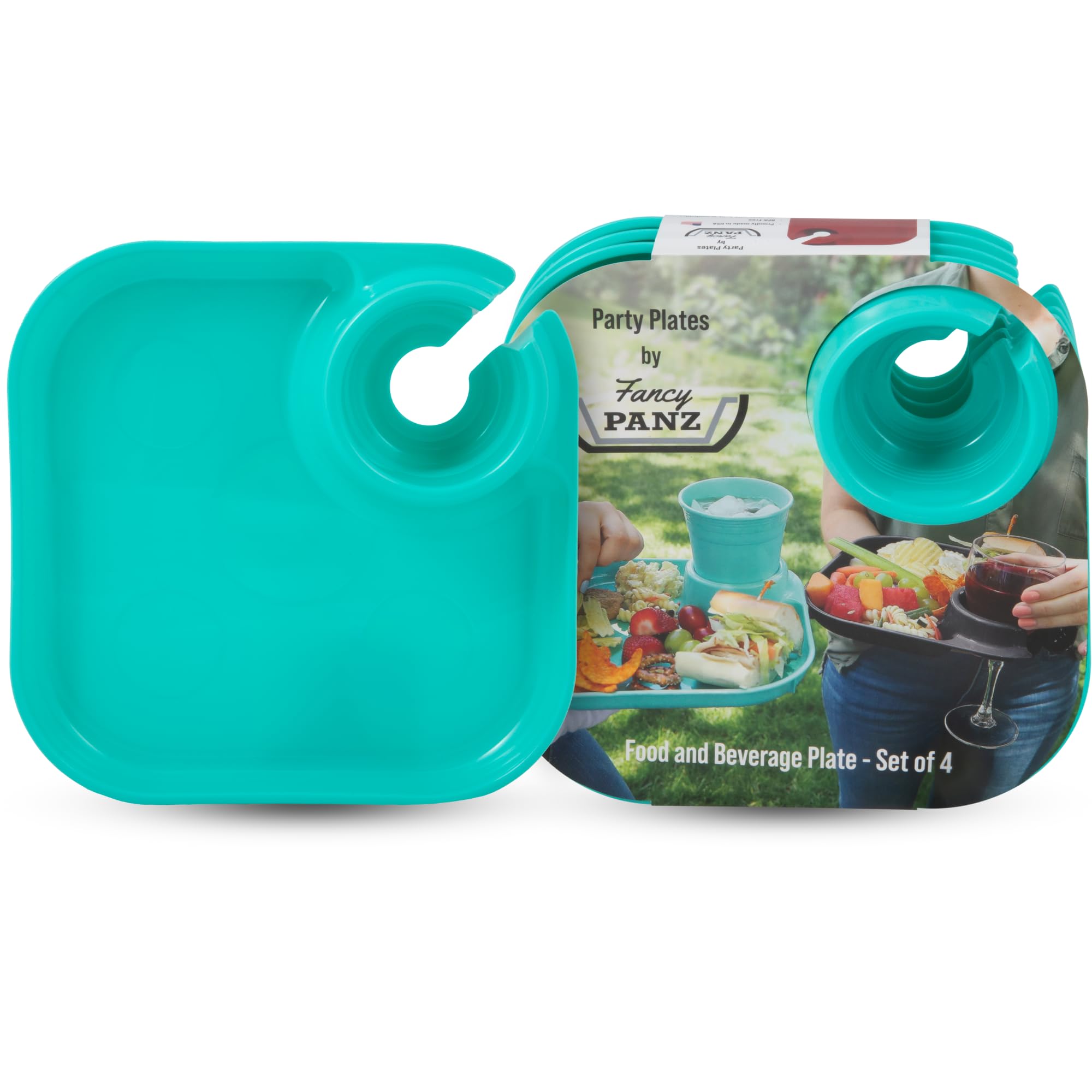 FANCY PLATES - PACK OF 4 - AQUA