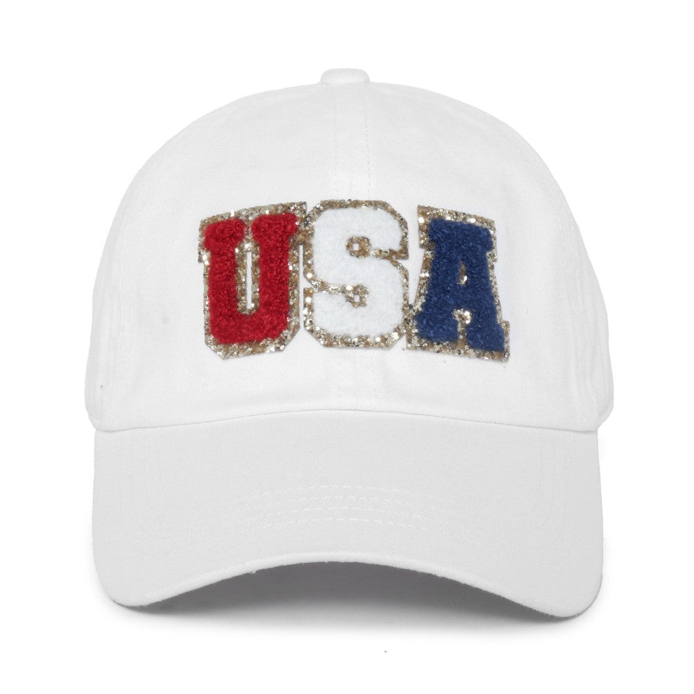 USA EMBELLISHED CAP - WHITE