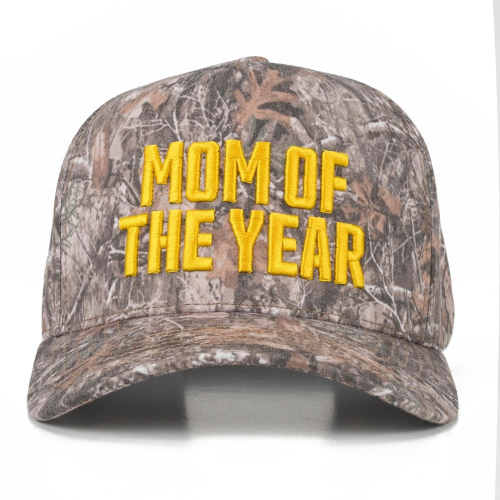 MOM OF THE YEAR Embroidered Two Tone Baseball Cap