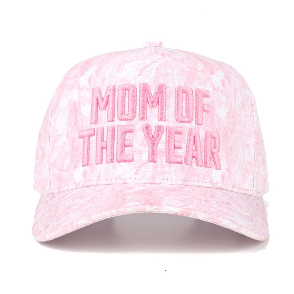 MOM OF THE YEAR Embroidered Two Tone Baseball Cap