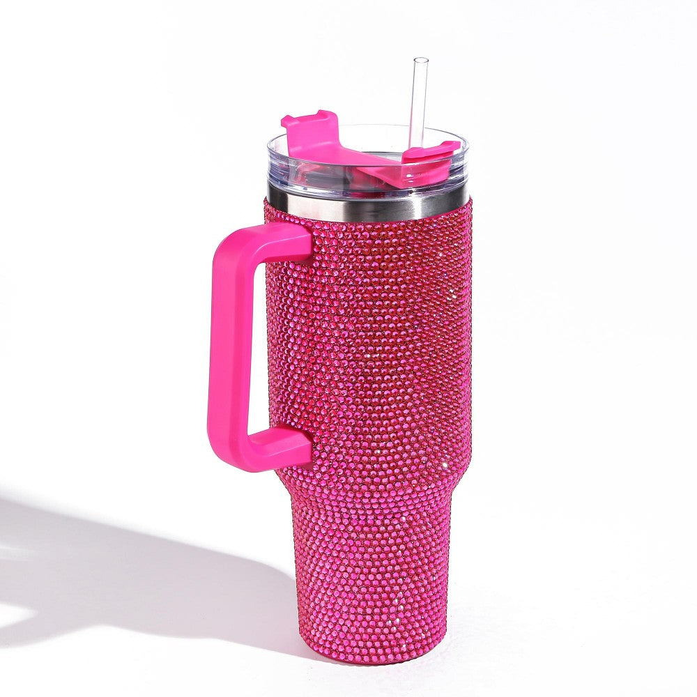 Pink Stainless Steel Tumbler With Handle