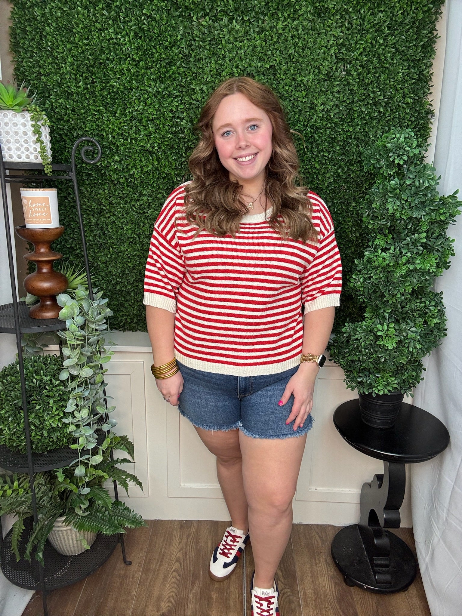 Candy Stripe Relaxed Knit Top