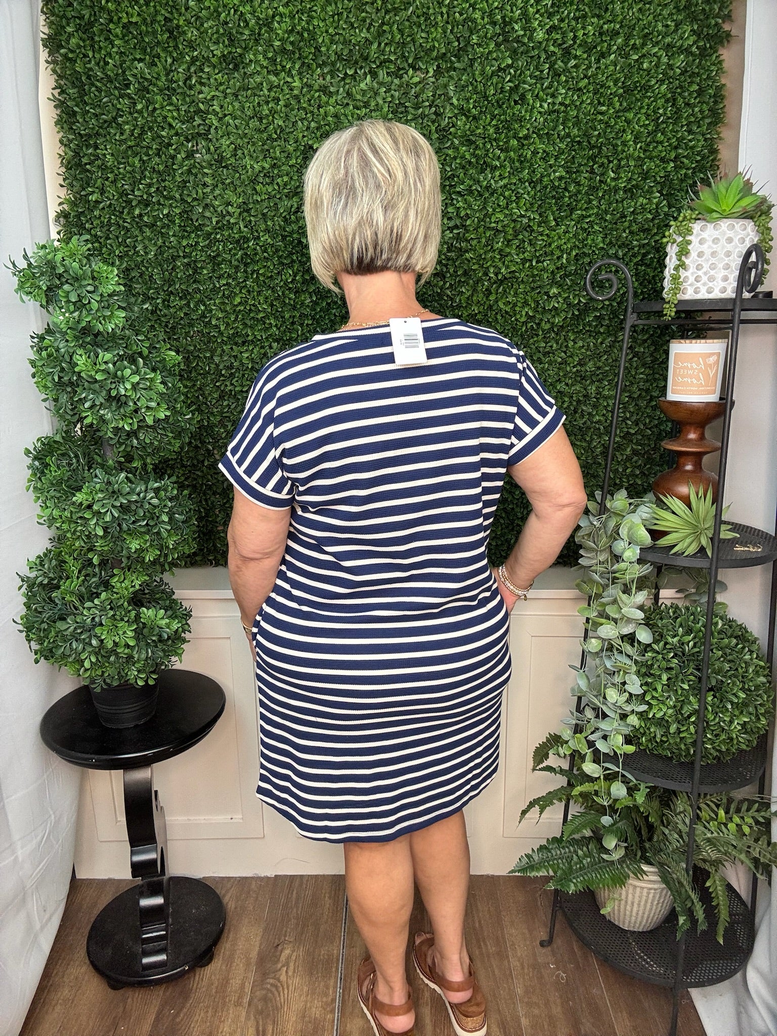 Striped Waffle Knit Dress