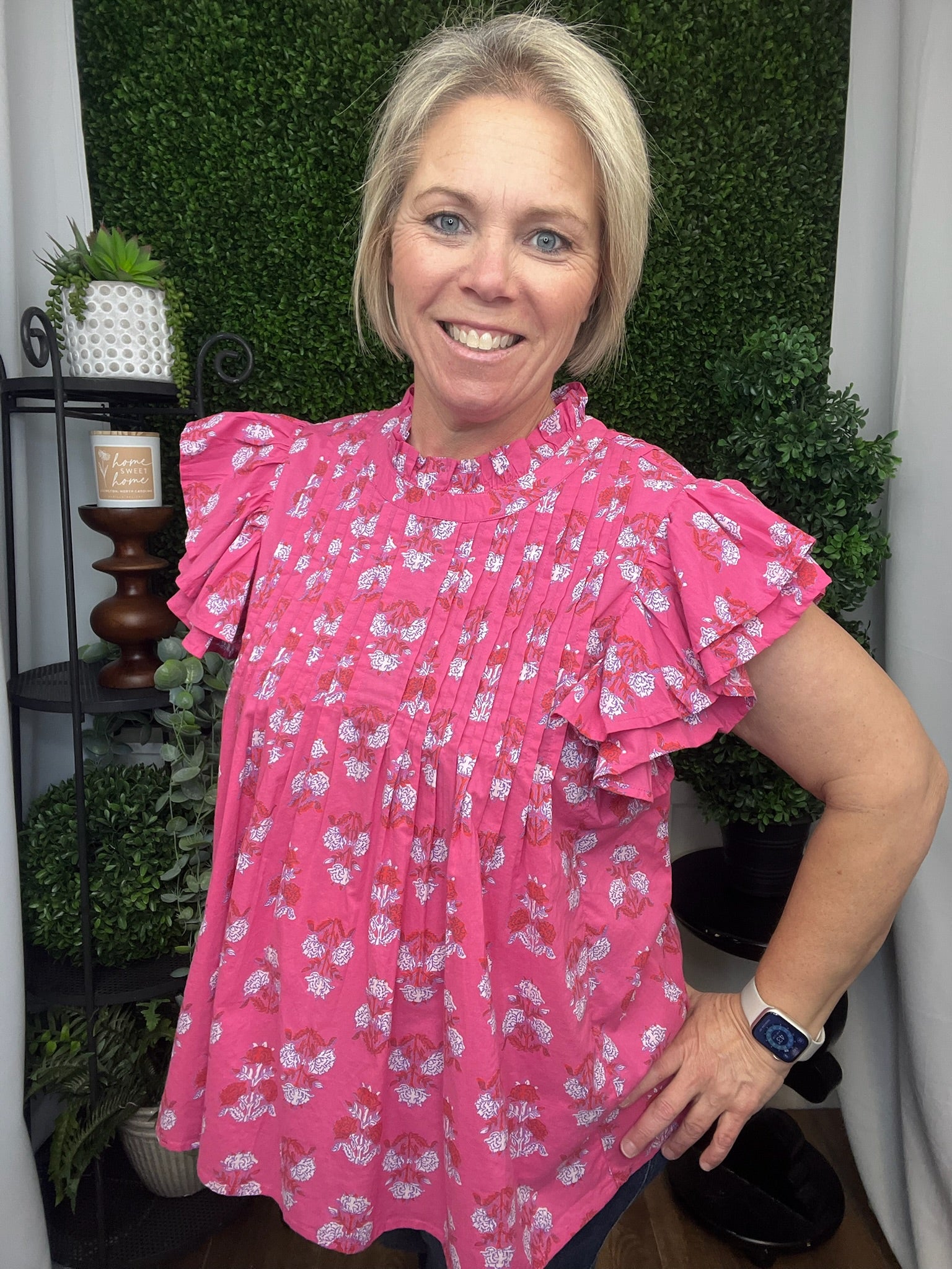 PINK DOLLY FLUTTER TOP