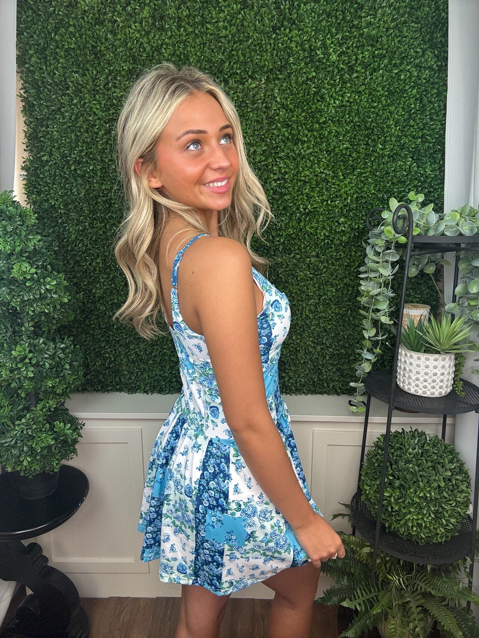 SPORT DRESS QUILTED BLUE BOW
