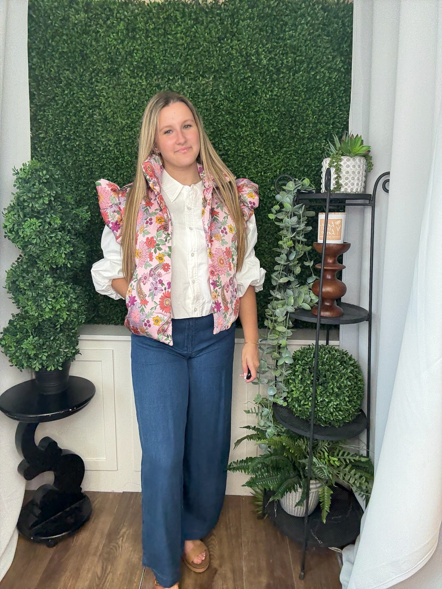 FLORAL PRINT VEST - INDIPINK MULTI FLORAL