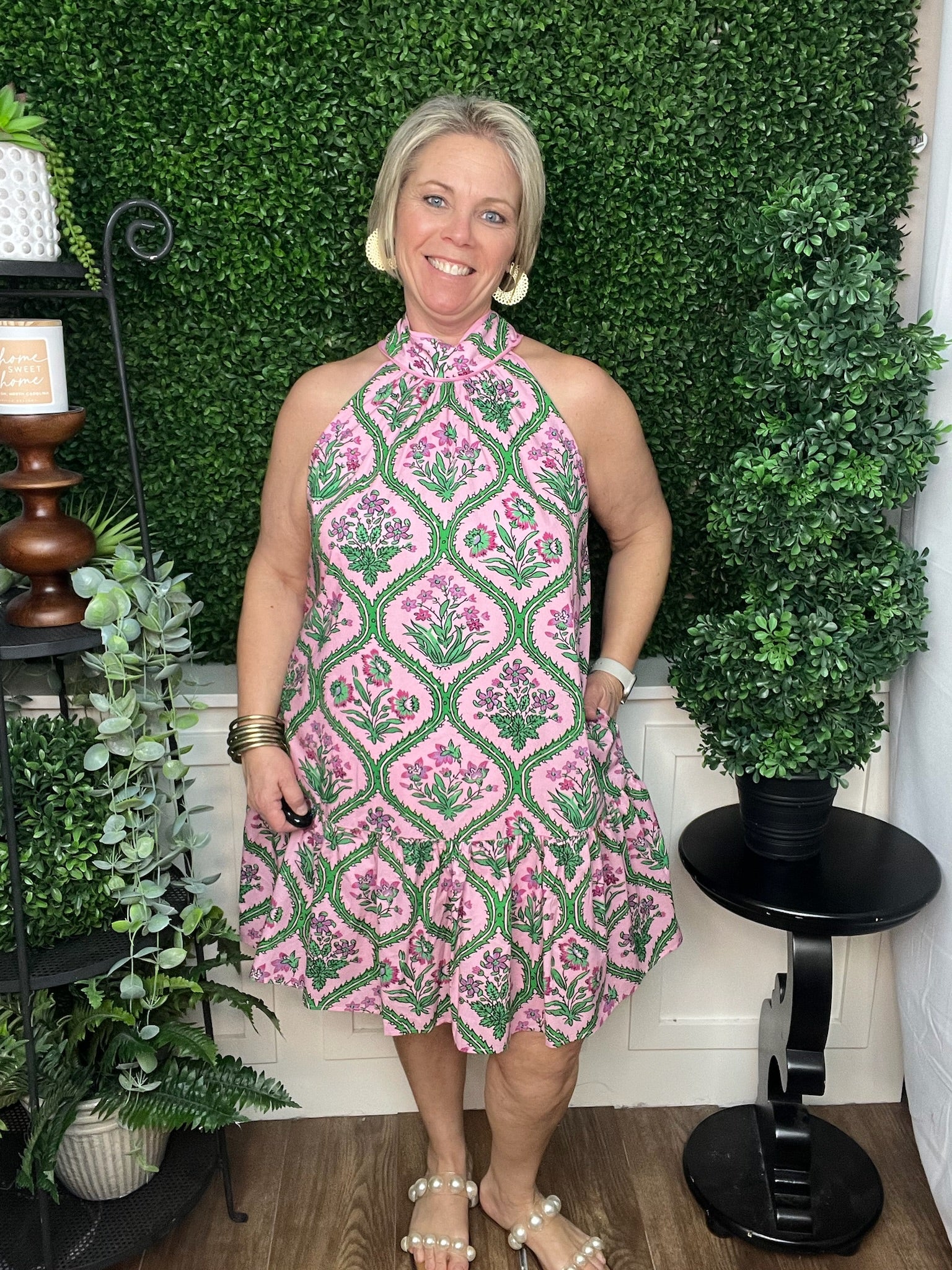 SLEEVELESS MINI DRESS - PINK