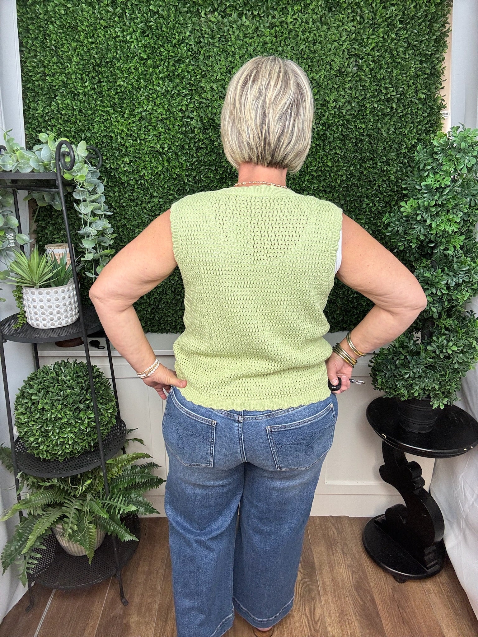 Sage Meadow Tie Front Knit Vest