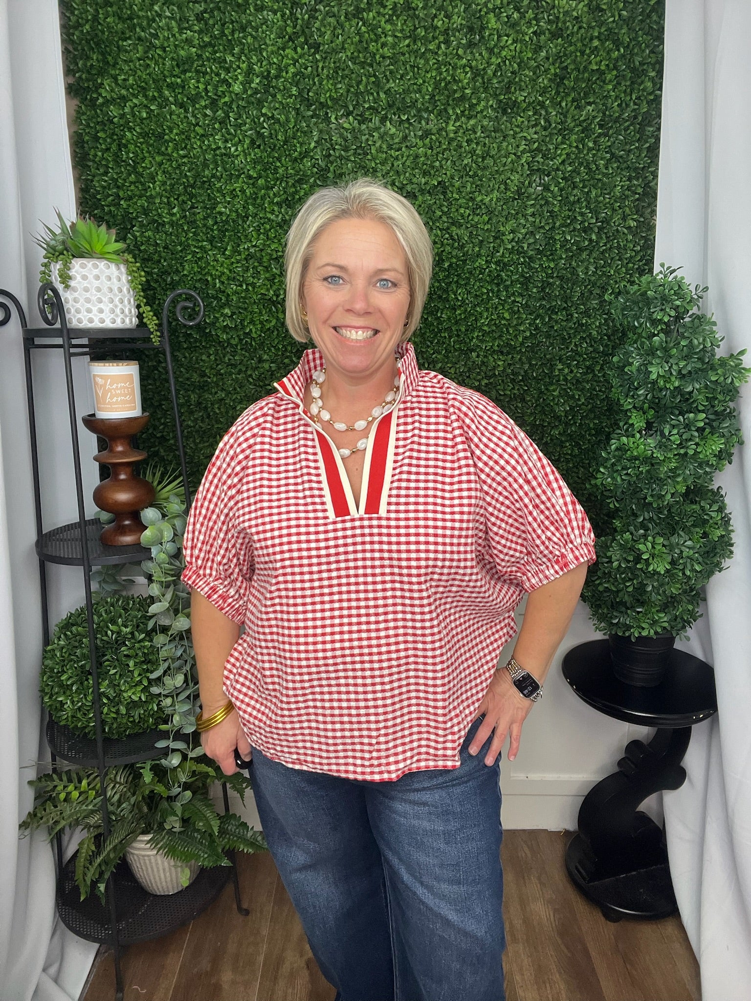 SHORT SLEEVE VNECK BLOUSE