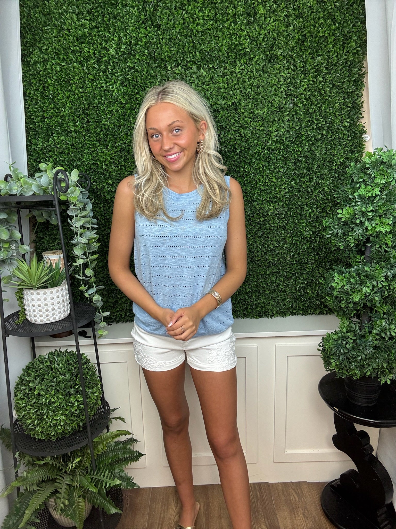 Sleeveless Textured Knit Top