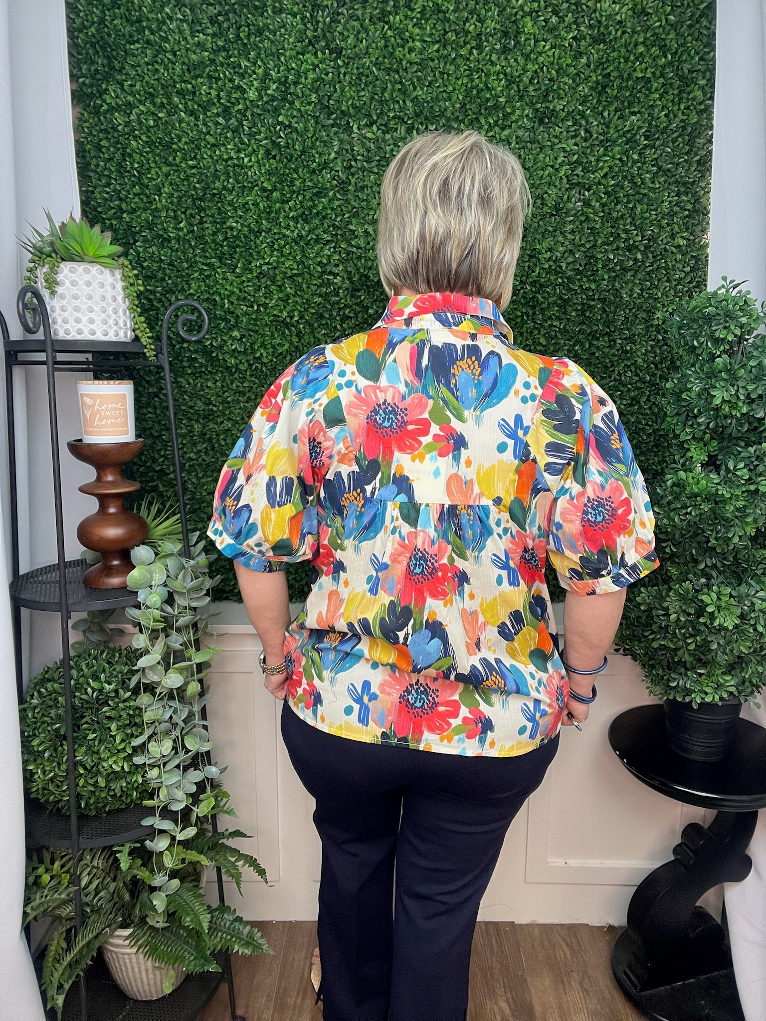 FLORAL PRINT COLORFUL BLOUSE - MULTI