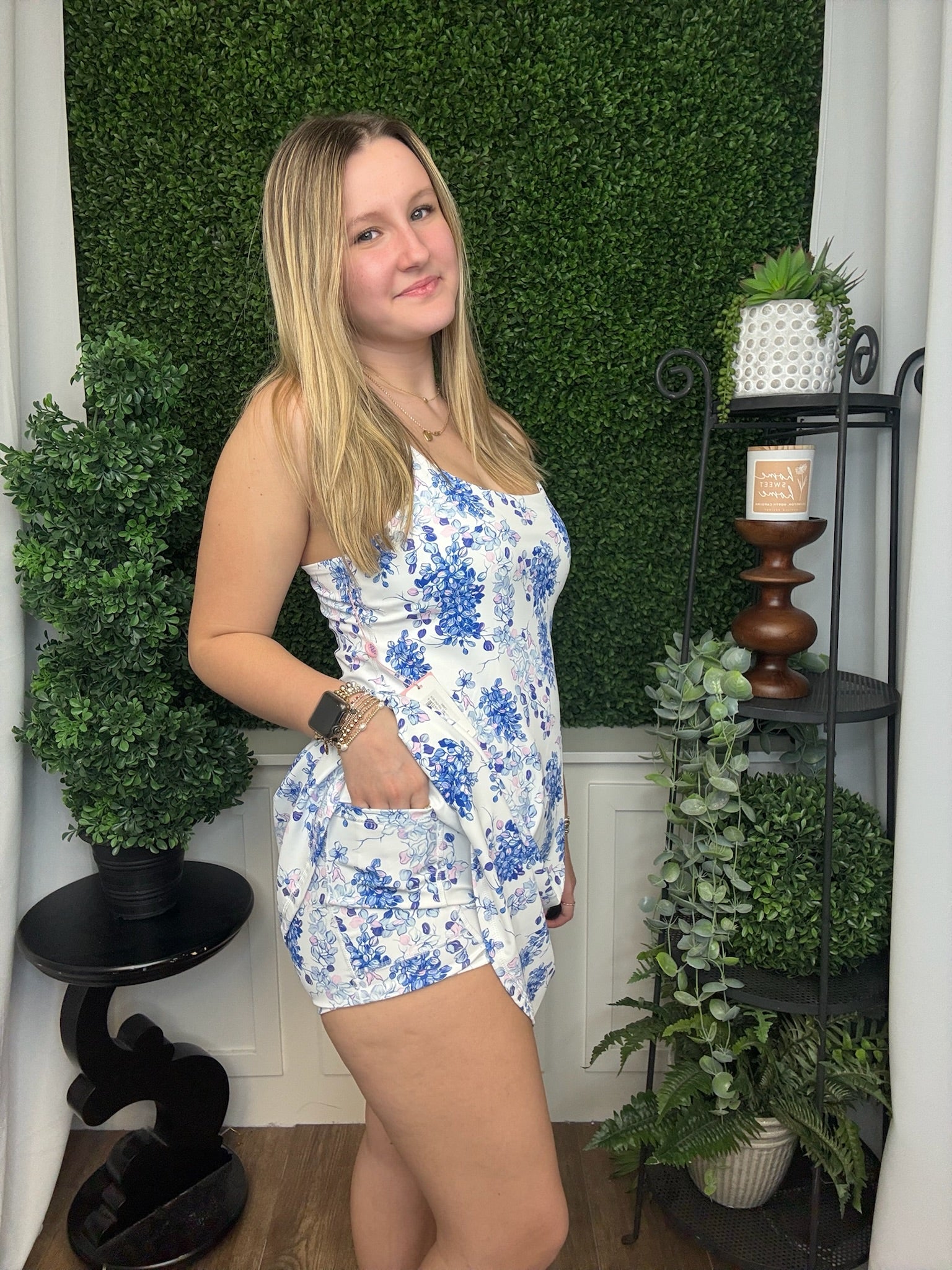 UPF TANK DRESS - FLORAL VINE