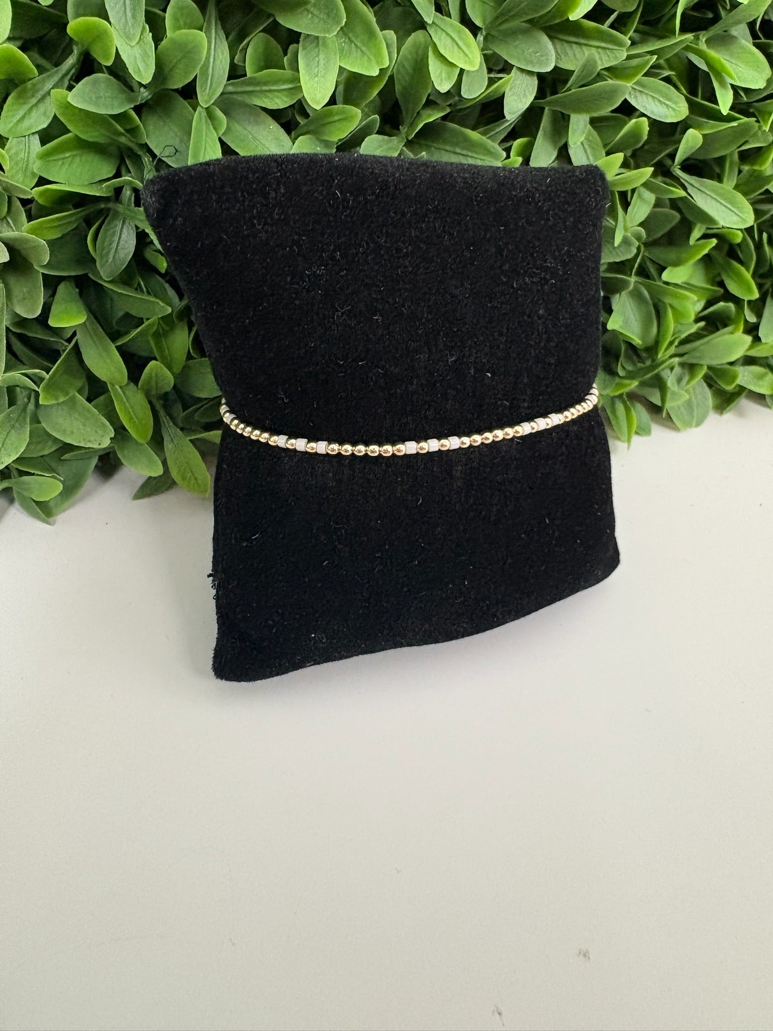 HOPE JOY PATTERN 2MM BEAD BRACELET - MILKSHAKE