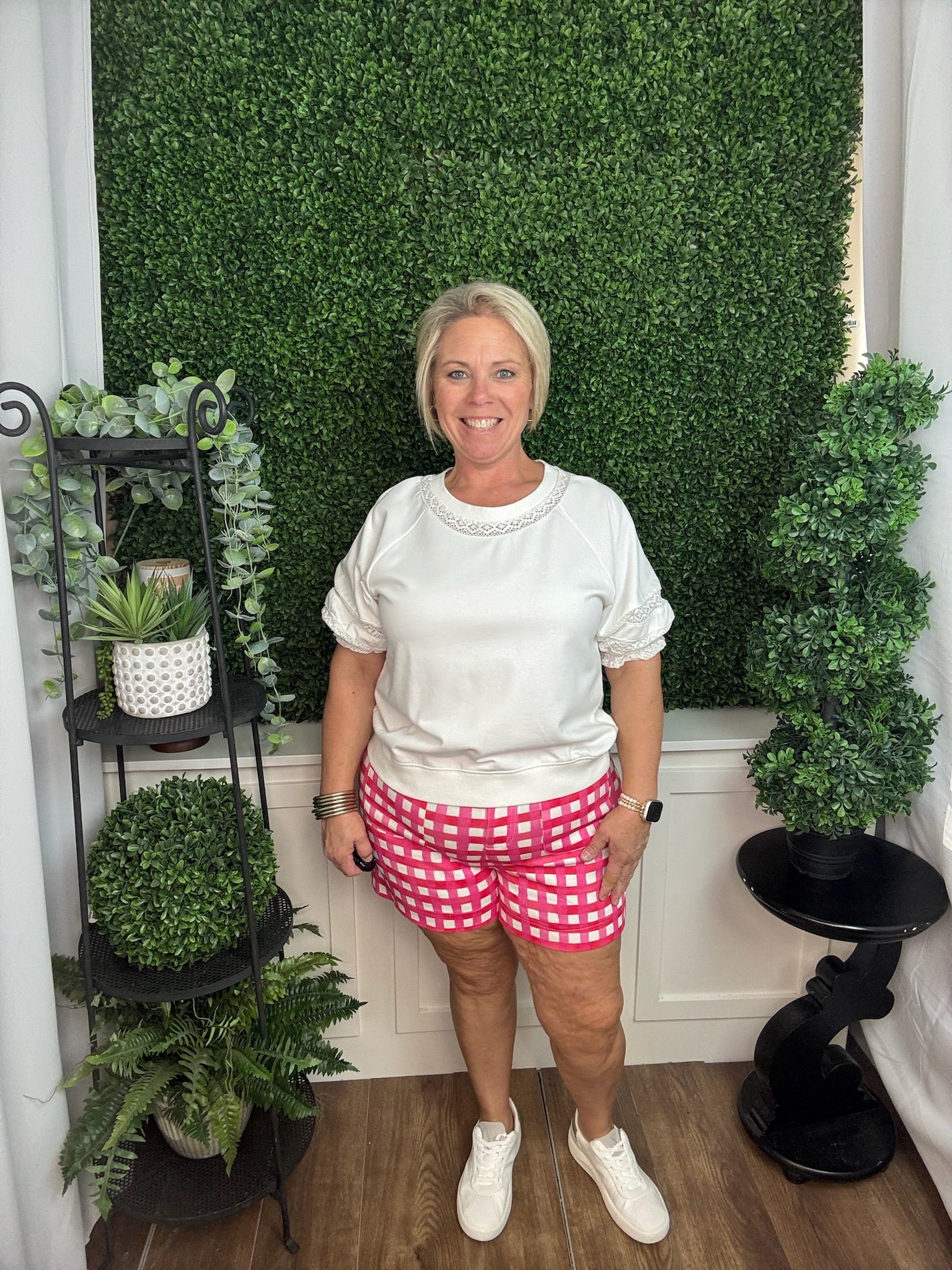 Picnic Chic Gingham Tailored Shorts