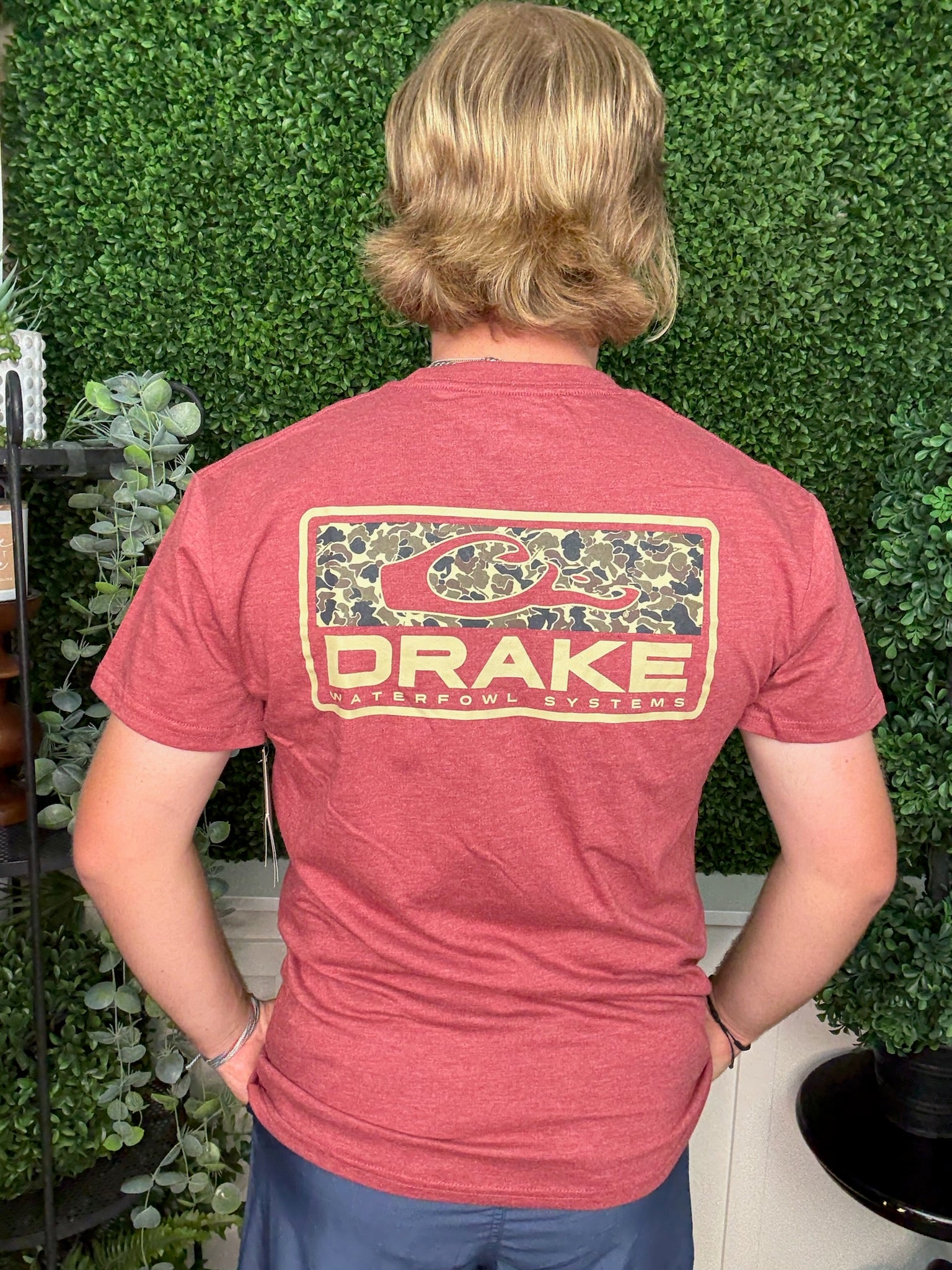 OLD SCHOOL BAR T SS - BARN RED DARK HEATHER