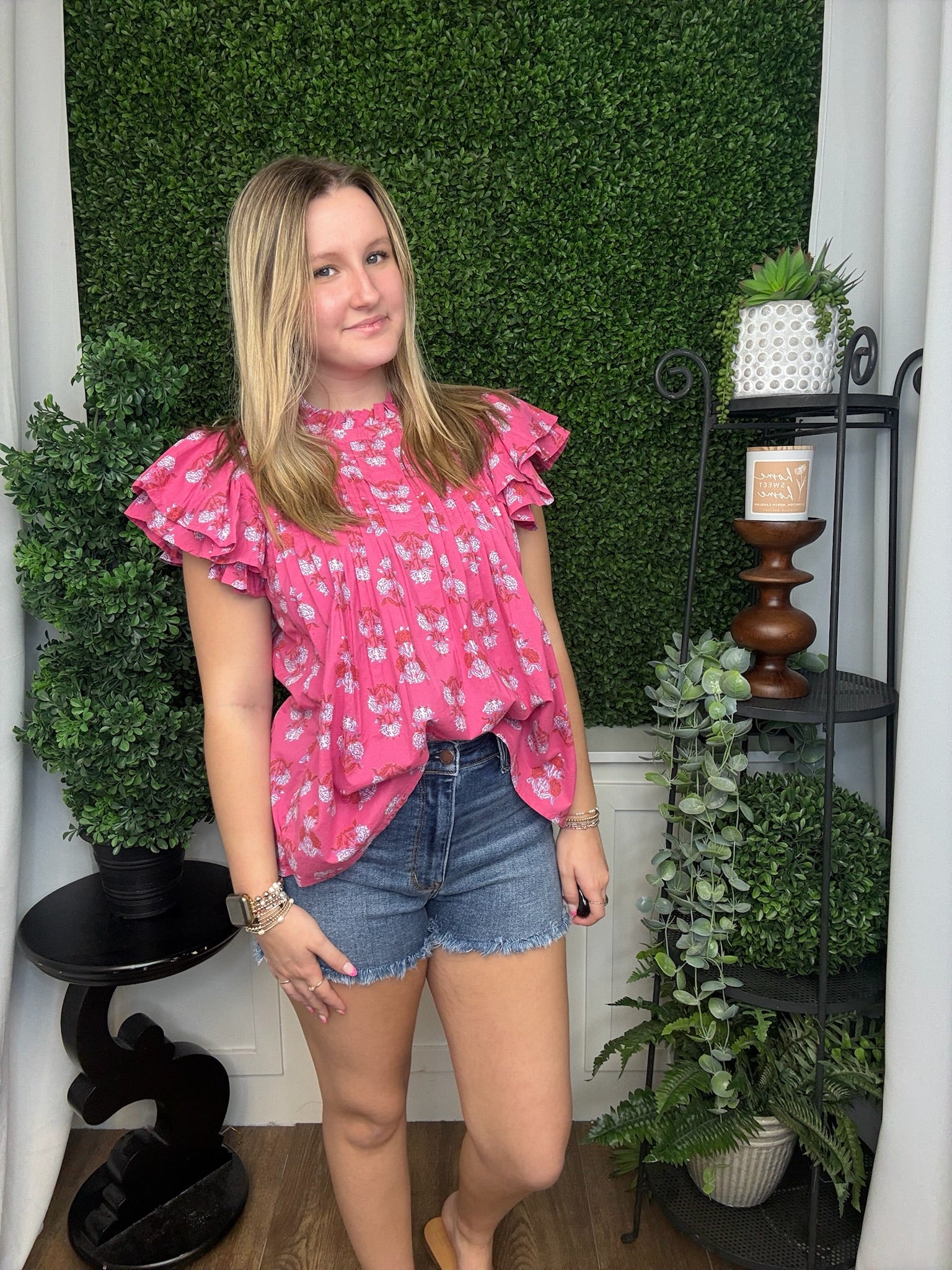 PINK DOLLY FLUTTER TOP