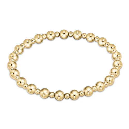 CLASSIC GRATEFUL PATTERN 5MM BEAD BRAC - GOLD