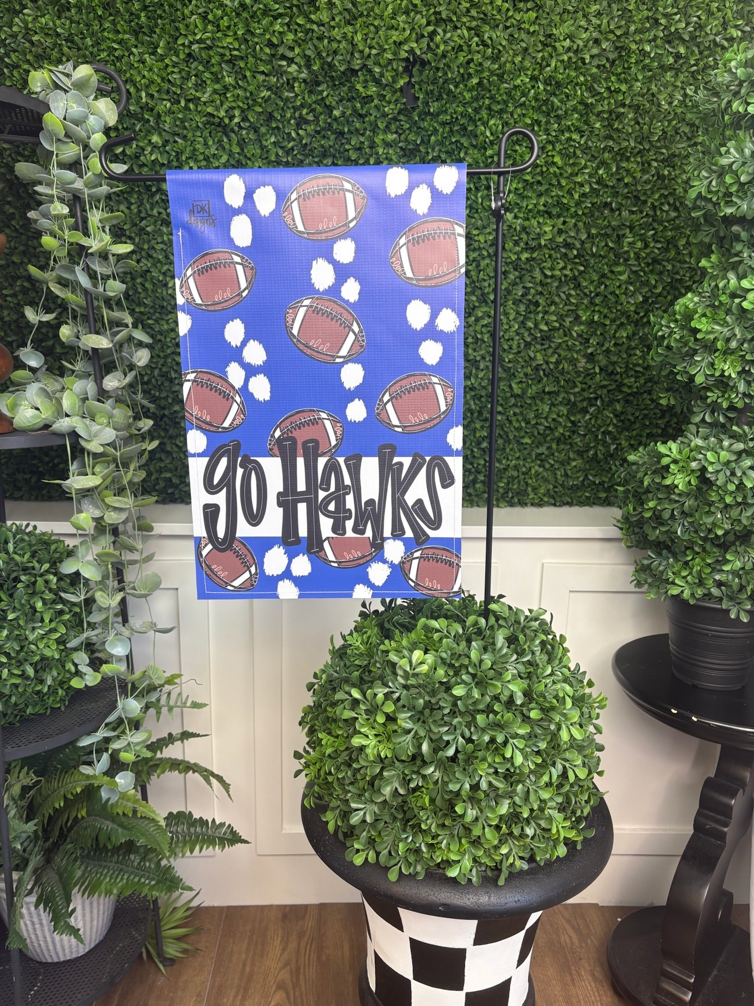 FOOTBALL GARDEN GLAM BLUE/WHITE - GO HAWKS
