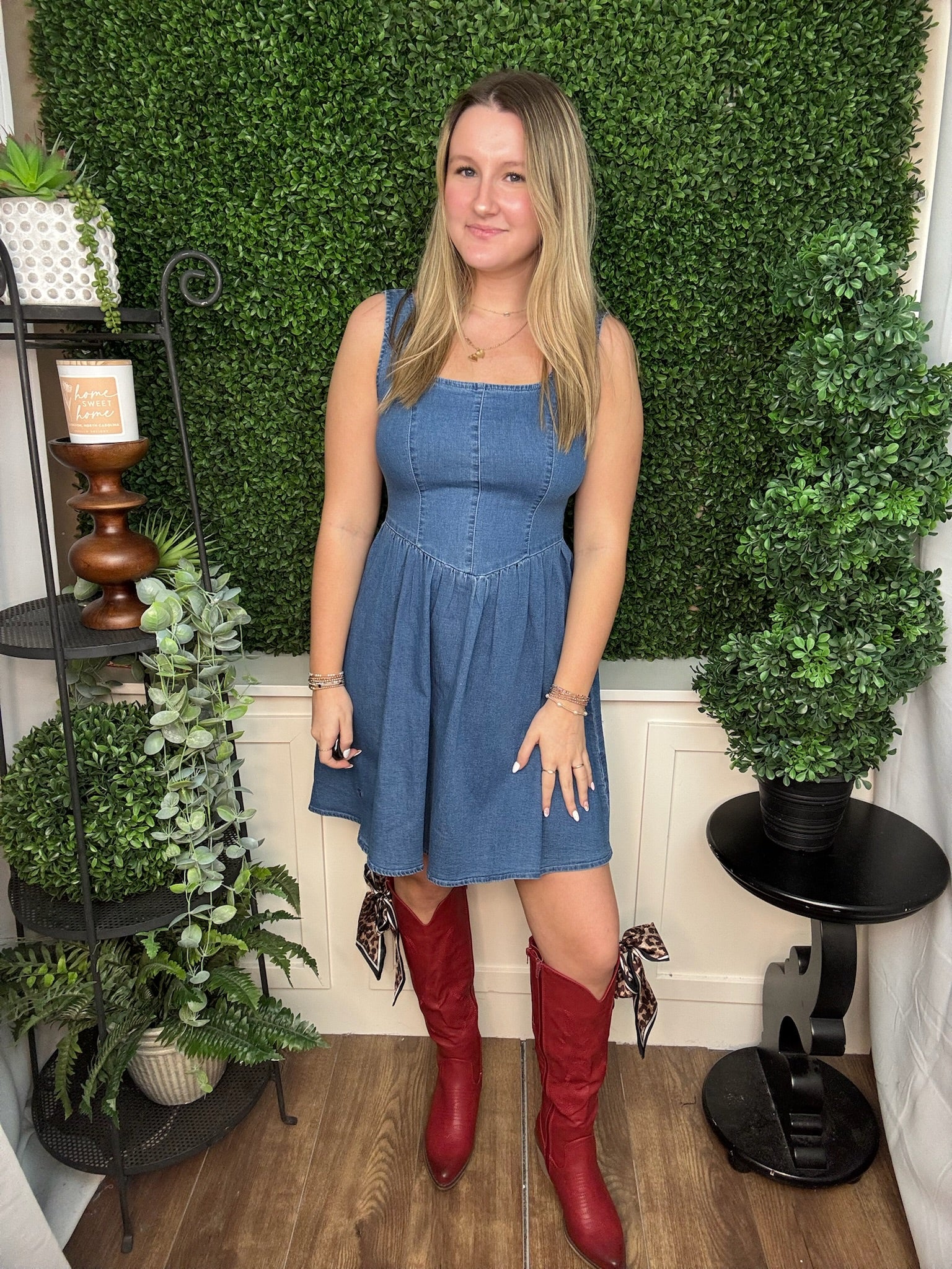 BABYBLUE BOW DRESS - DENIM