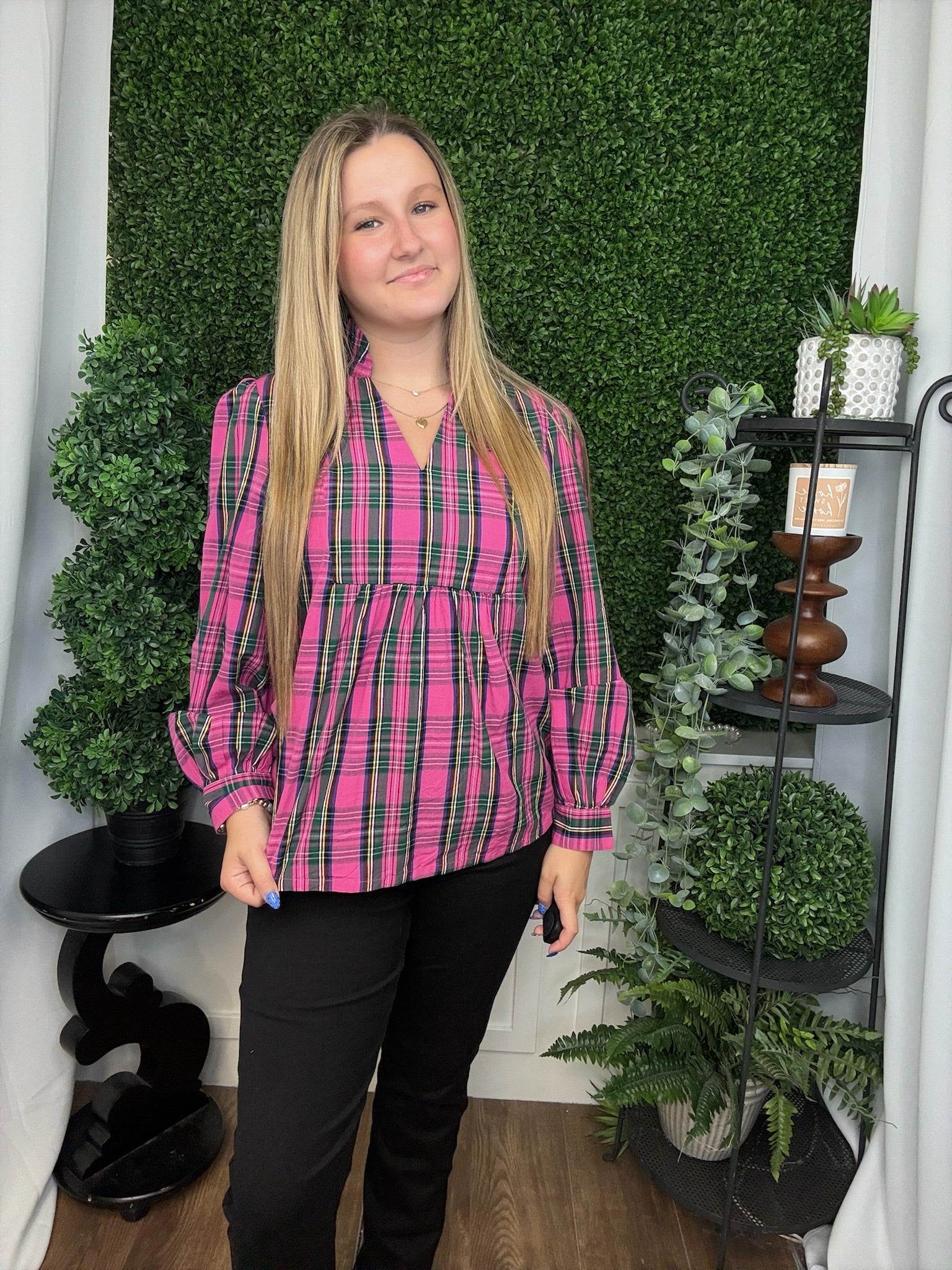 MITZY PLAID TOP