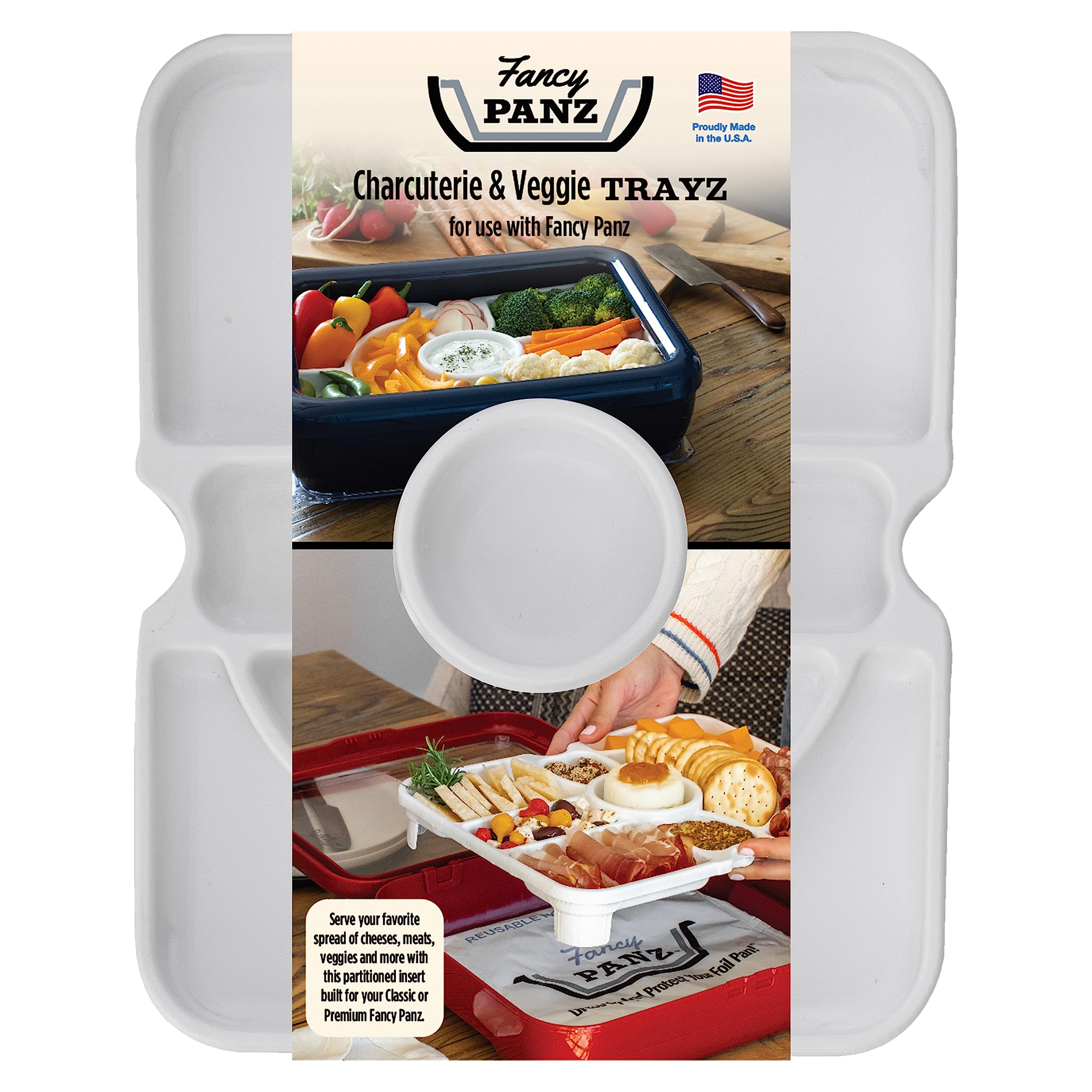 FANCY PANZ CHARCUTERIE TRAYZ INSERT - WHITE