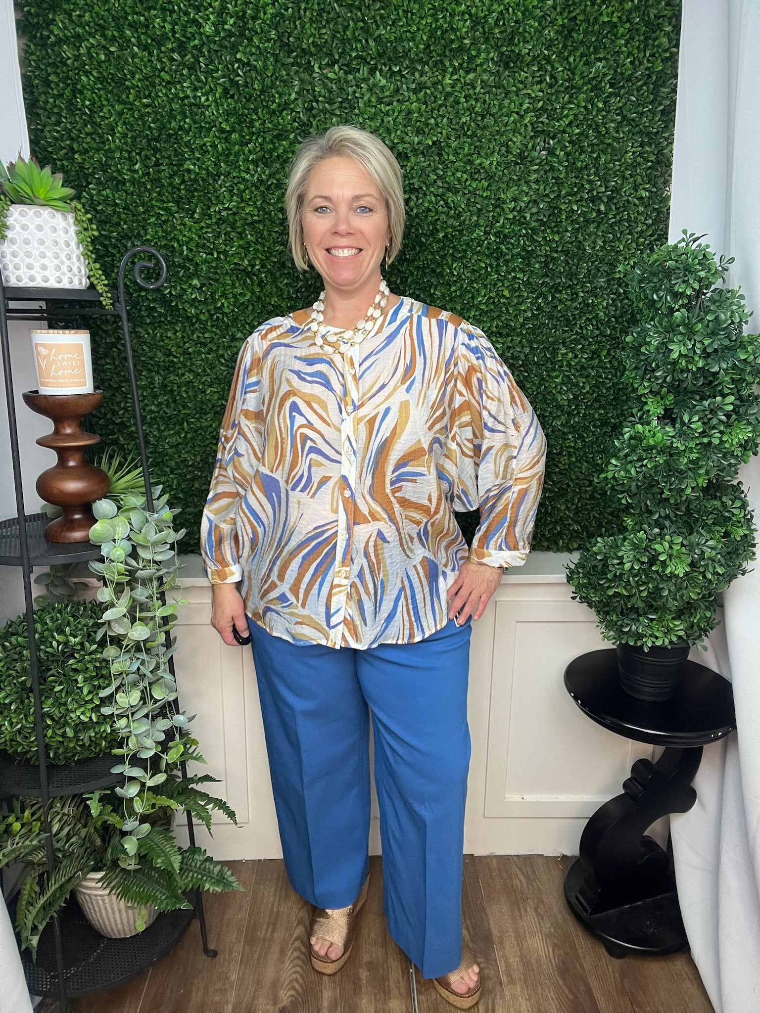 DOLMAN SLEEVE WIDE BLOUSE - MARINA