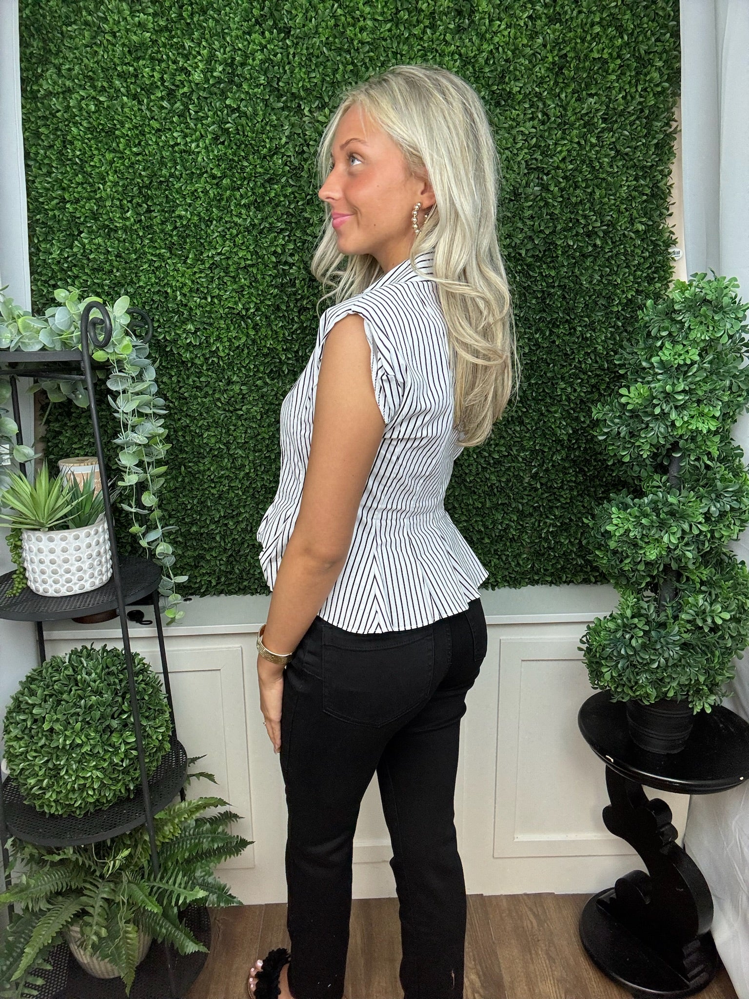 City Line Pintuck Sleeveless Shirt