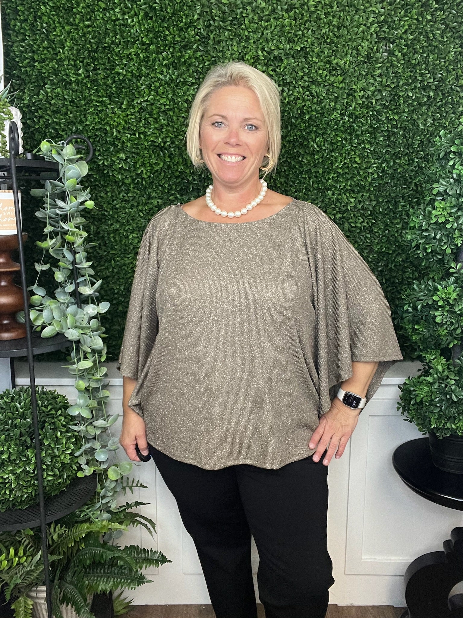 KIMINO SLV KNIT TOP - MOCHA