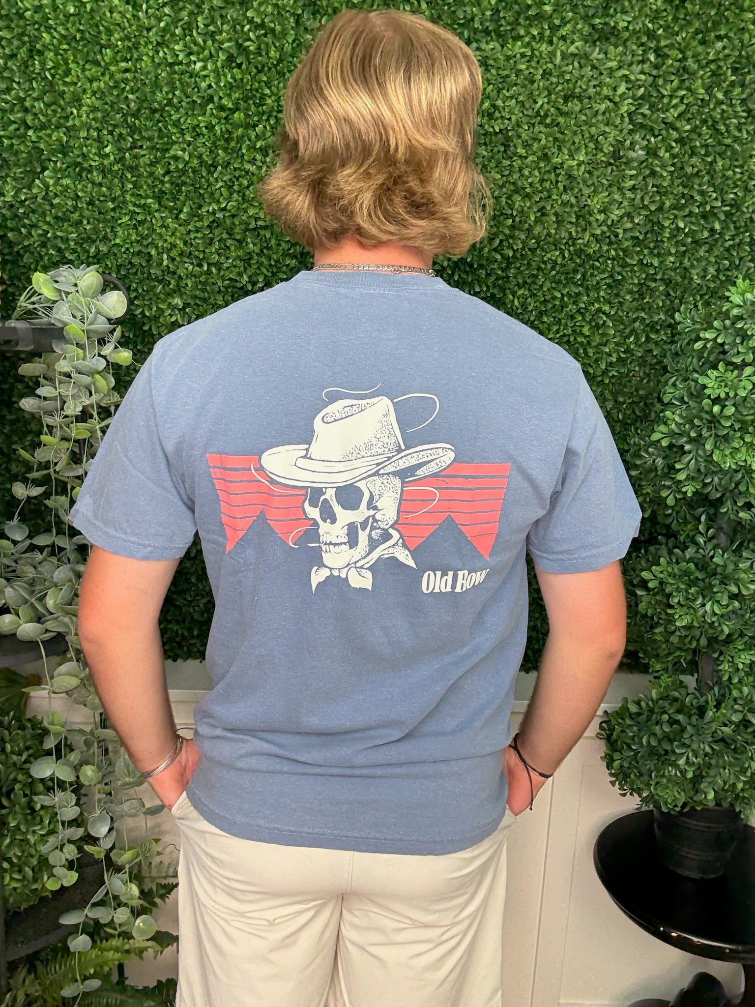 THE COWBOY SKULL POCKET TEE - BLUE JEAN
