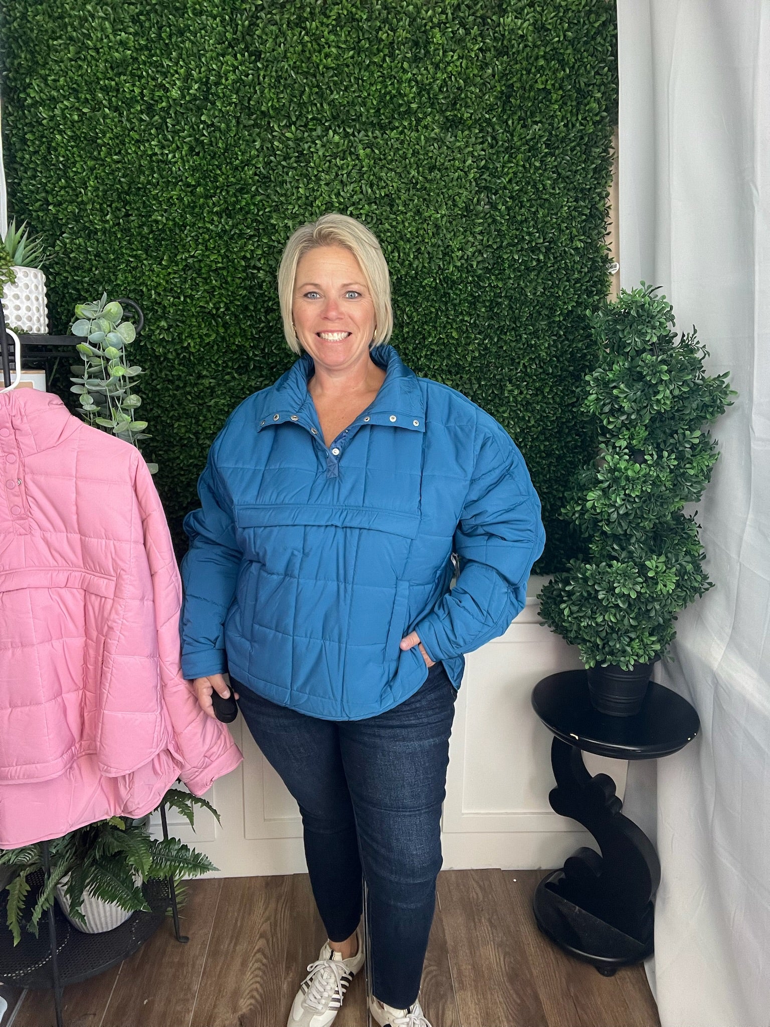 PUFFER PULLOVER JACKET - BLUE