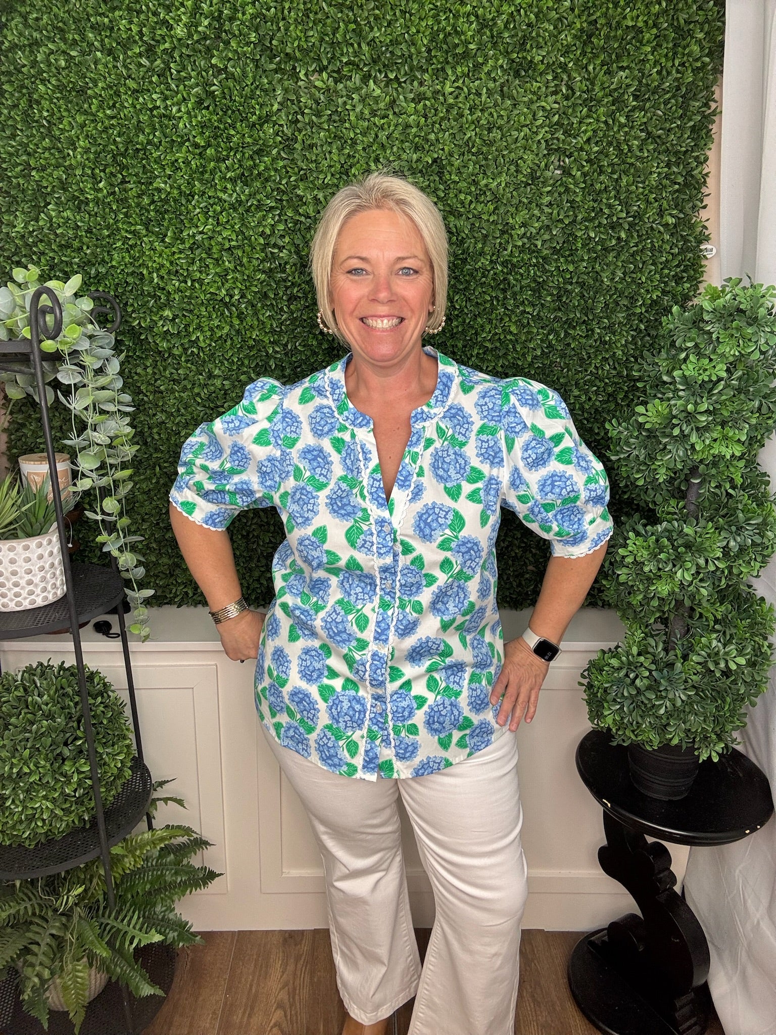 TOP ELAINE SUMMERFAIR BLUE