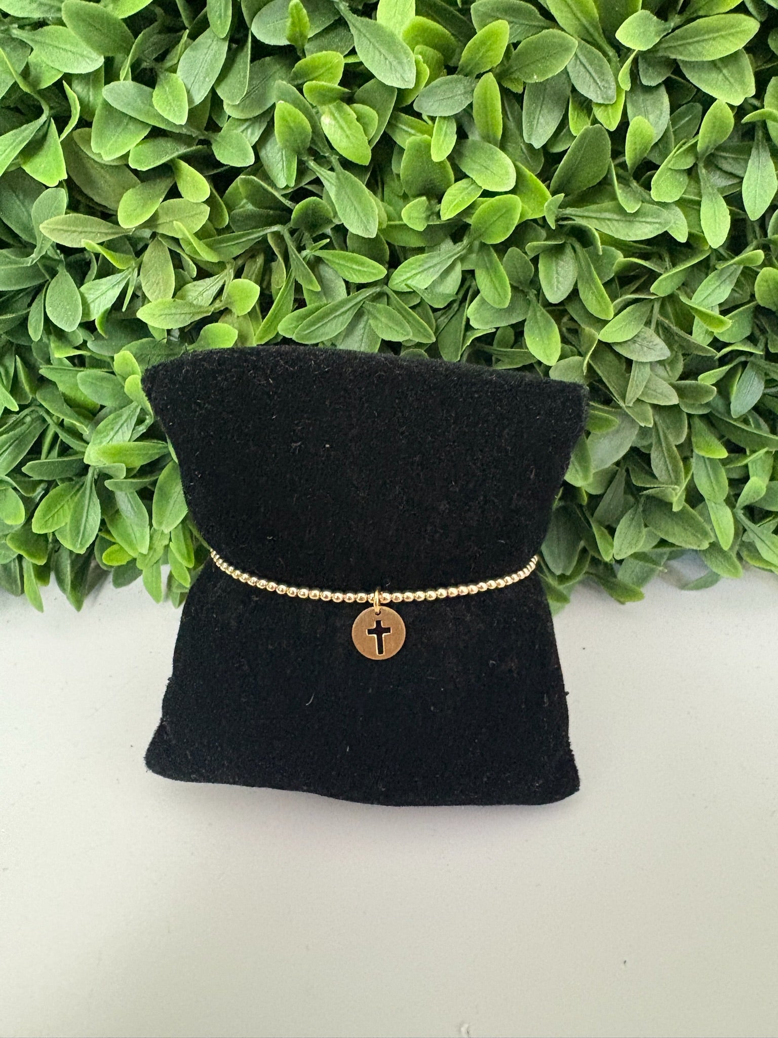 EGIRL CLASSIC GOLD 2MM BEAD BRACELET - BLESSED SMALL GOLD DISC