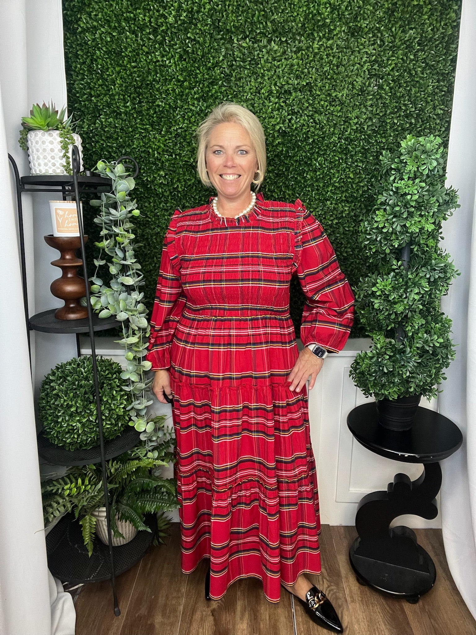 WALTON PLAID MIDI DRESS