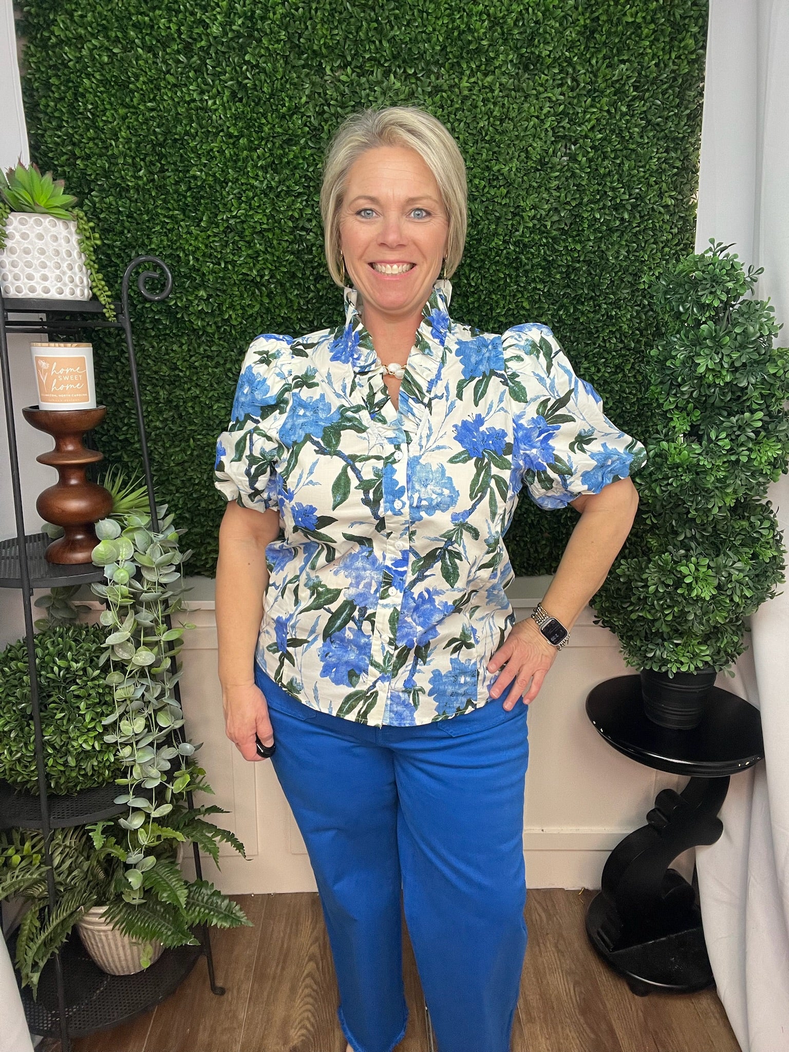 IVORY ROYAL PUFF SHORT SLEEVE TOP