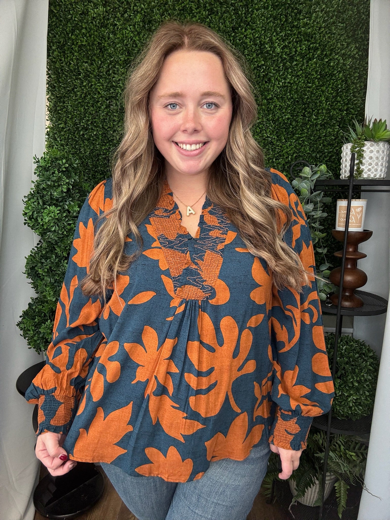 PRINTED RAYON CHALLIS TOP - WOODNIGHT