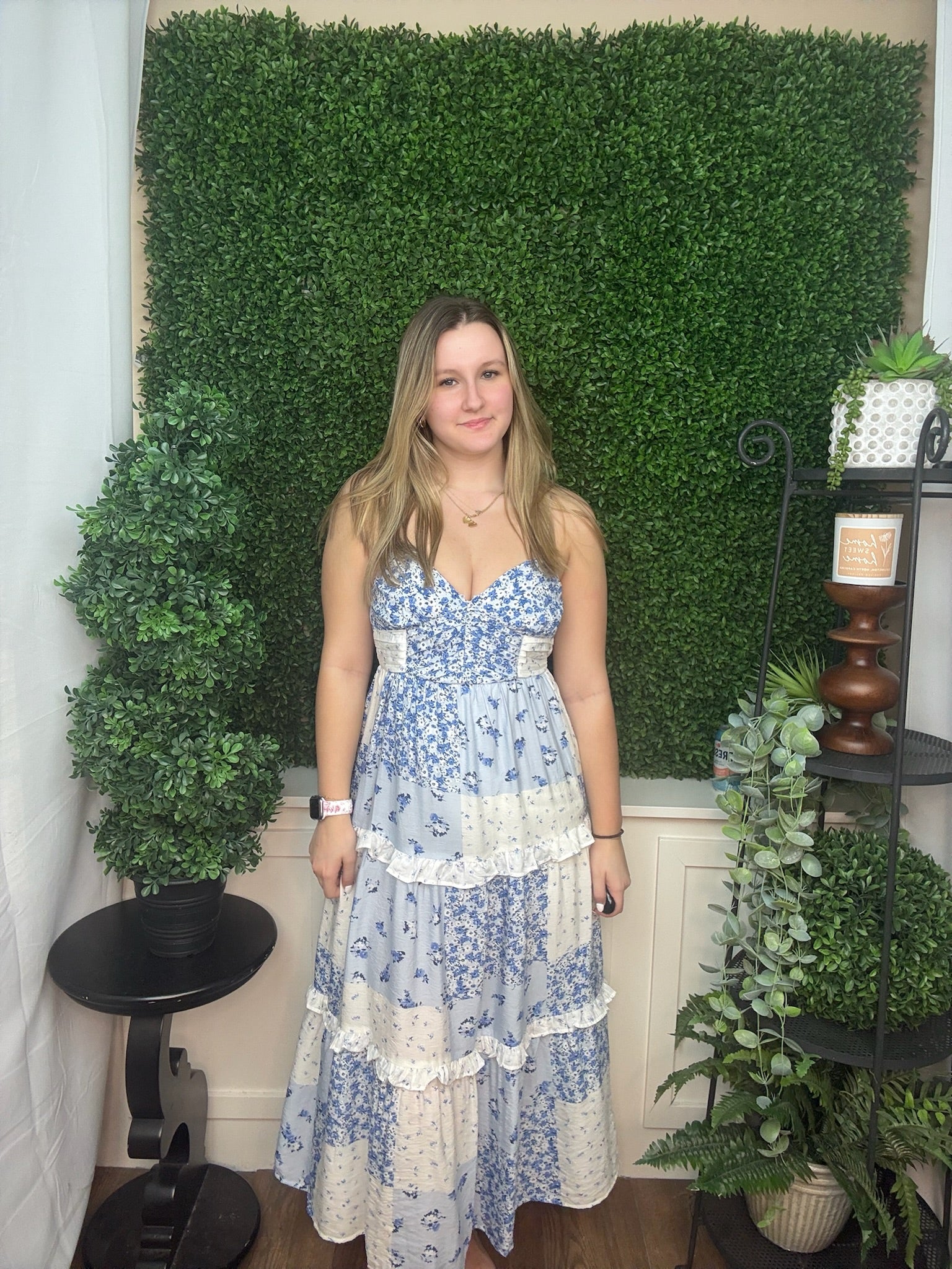 Bluebell Patchwork Ruffle Dress