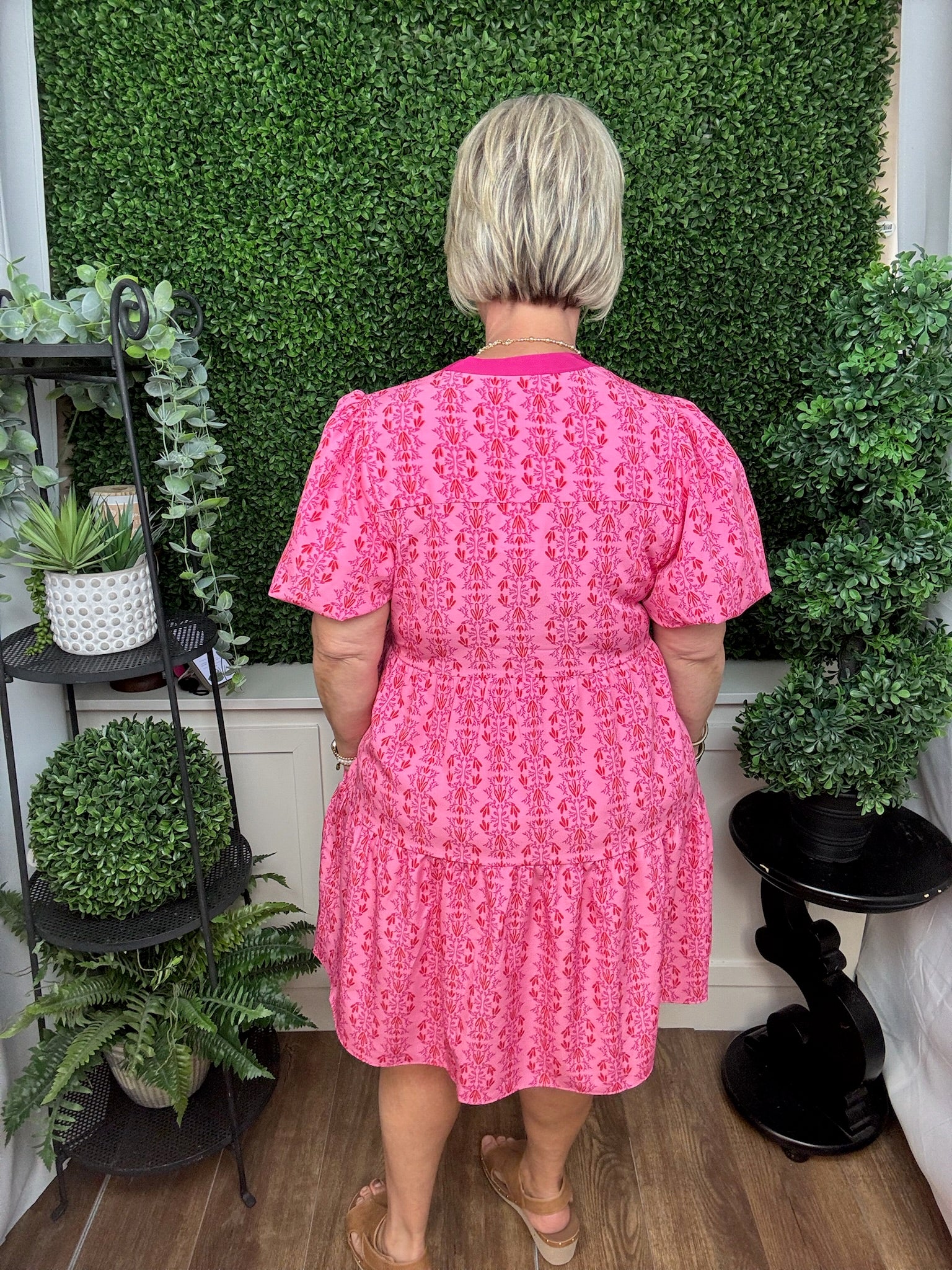 MINI DRESS KINSLEY HEIRLOOM VINE PINK