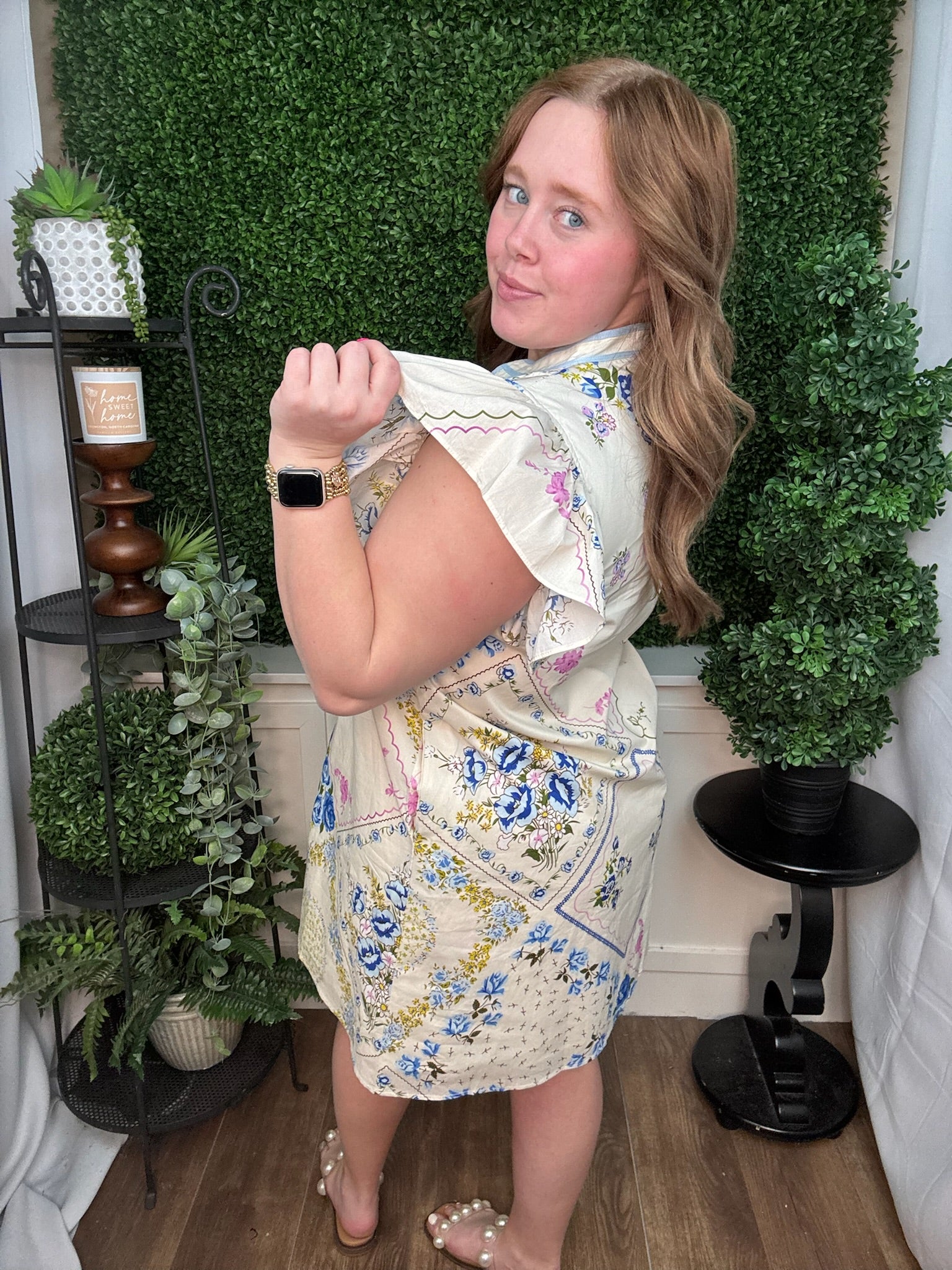 Blue Garden Patchwork Tunic Dress