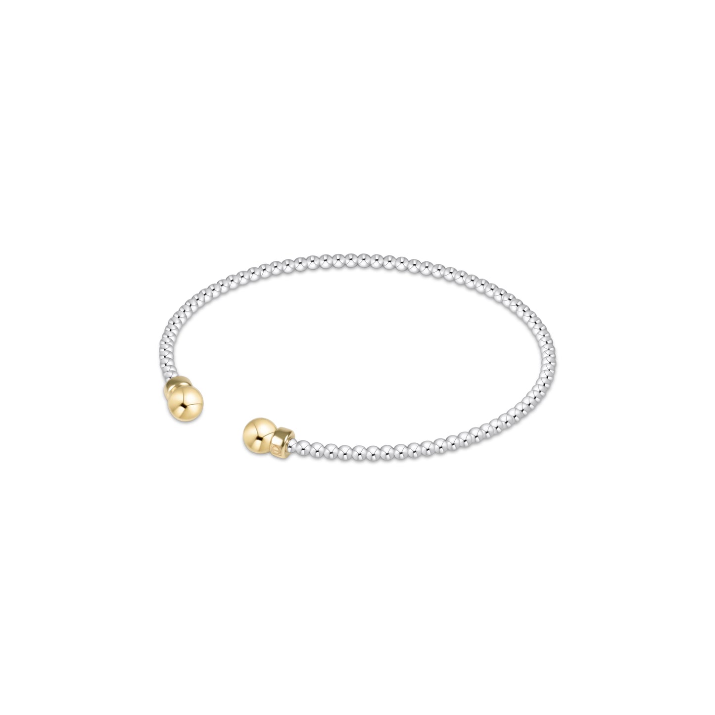 CLASSIC MIXED METAL 2MM BEAD CUFF – GOLD