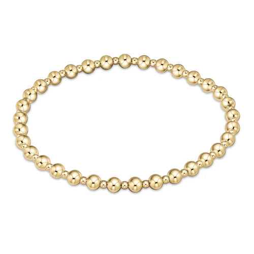 CLASSIC GRATEFUL PATTERN 4MM BEAD BRAC - GOLD