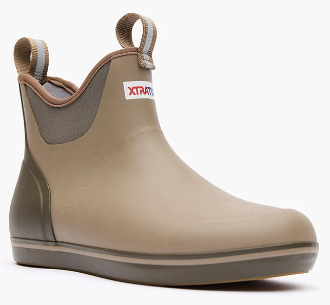 LEATHER ANKLE DECK BOOT (MENS) - EARTH BROWN