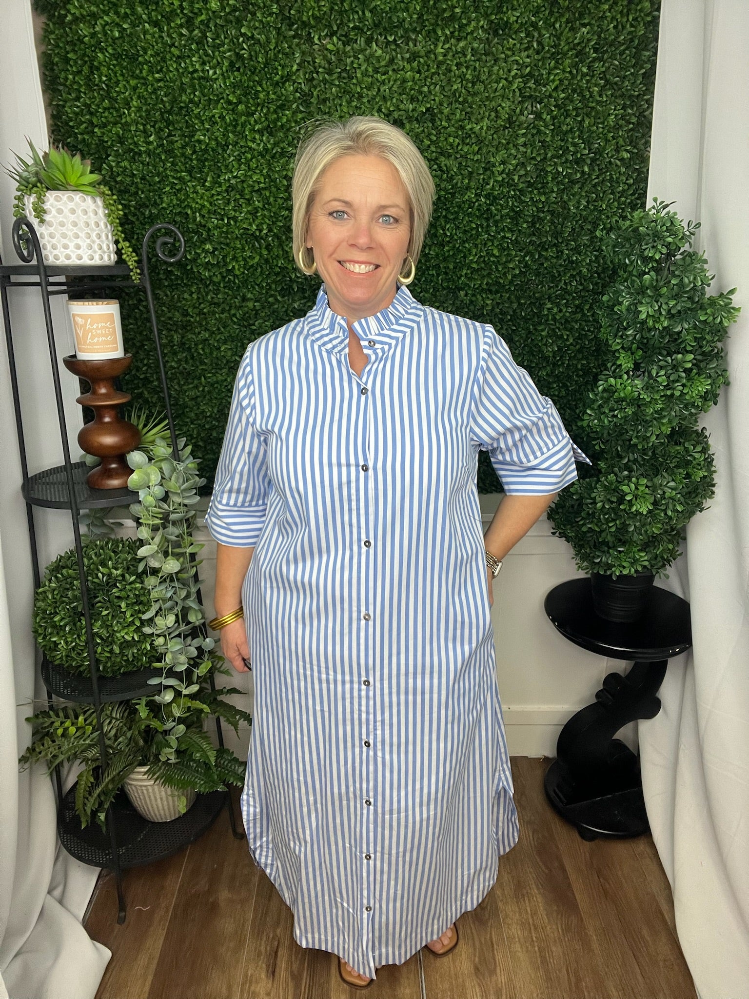 PUFF SLEEVE MAXI DRESS LT