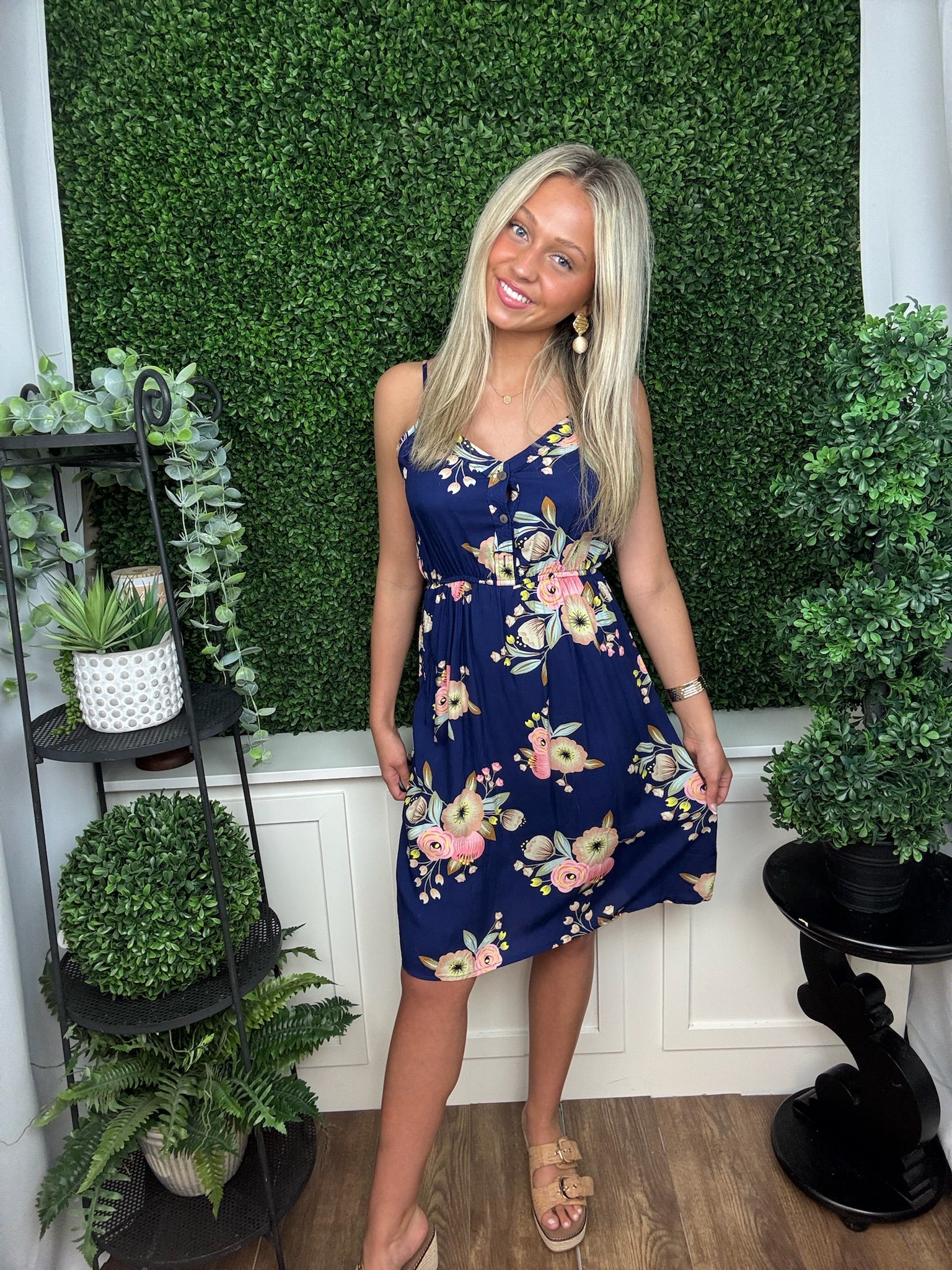 BLUE FLORAL SUN DRESS