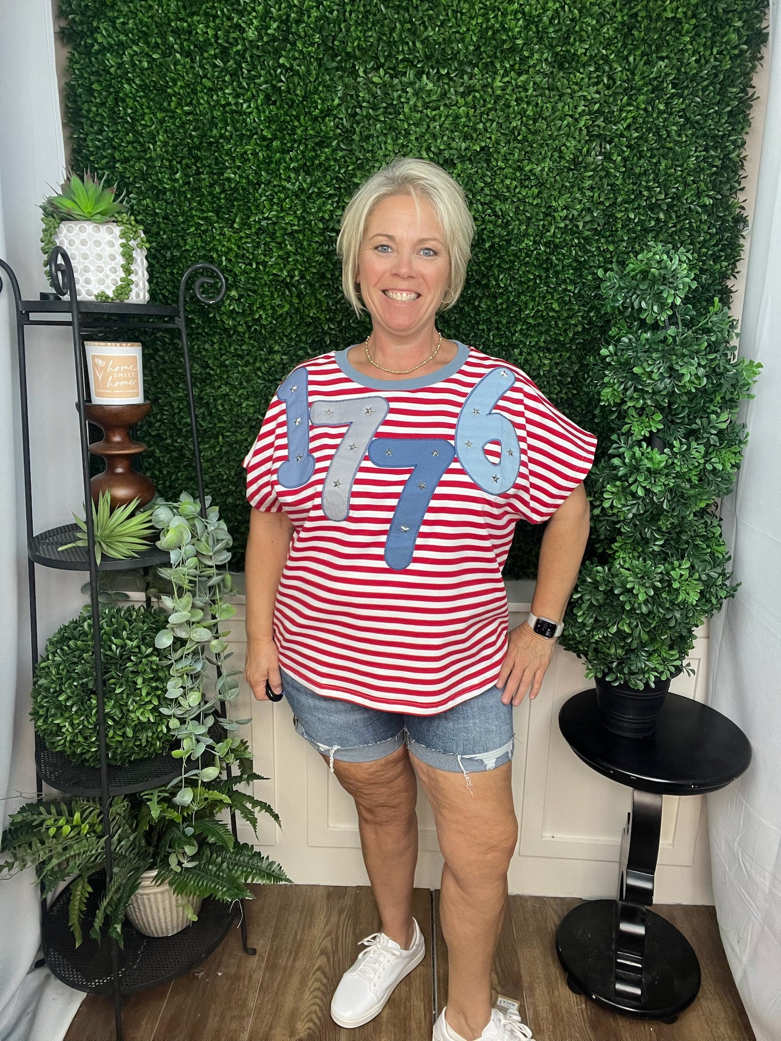 1776 SS STRIPE TOP - RED/WHITE/BLUE MULTI